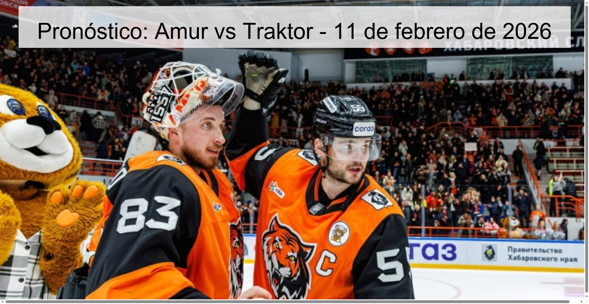 Pronóstico: Amur vs Traktor - 11 de febrero de 2026