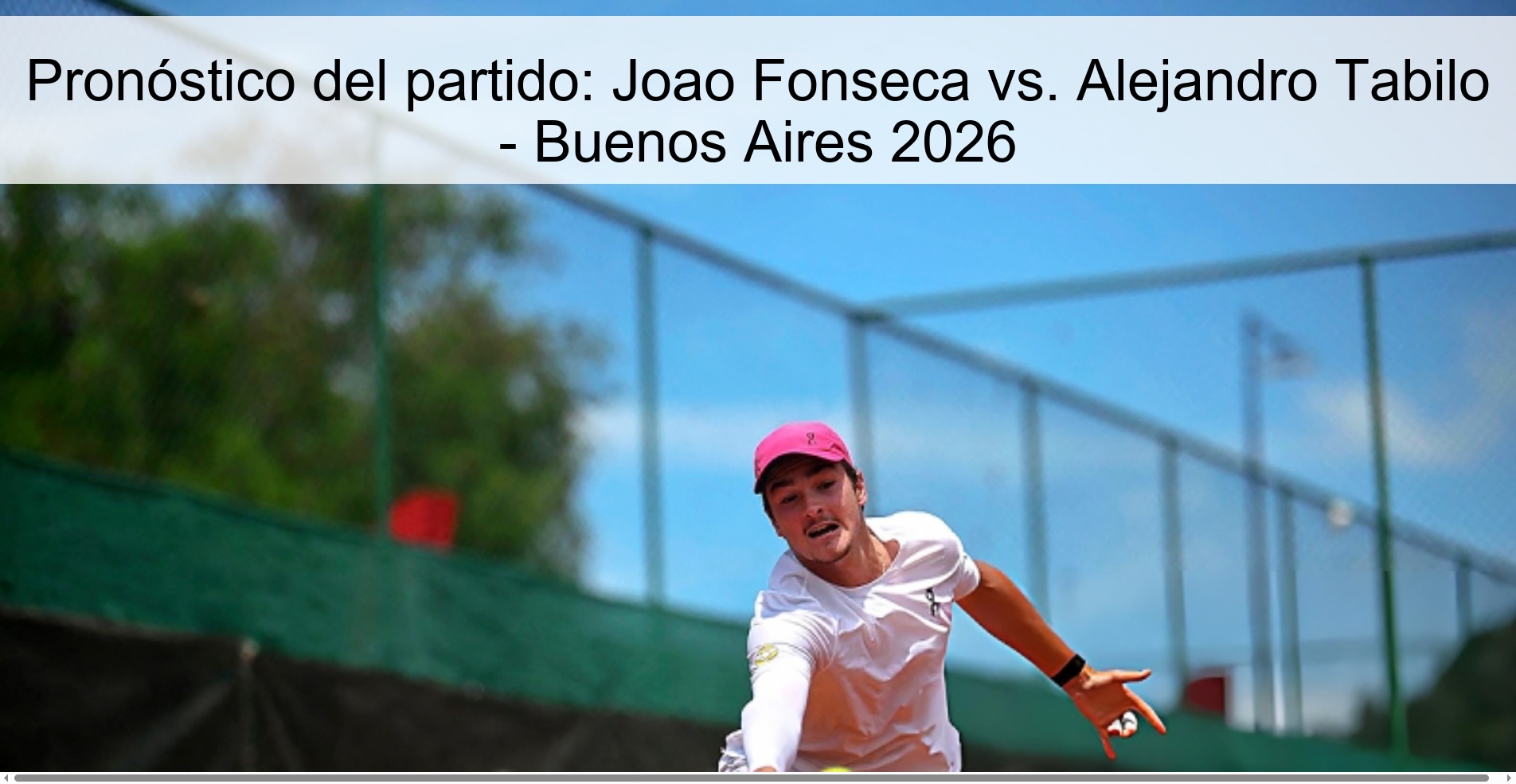 Pronóstico del partido: Joao Fonseca vs. Alejandro Tabilo - Buenos Aires 2026 Pronóstico del partido: Joao Fonseca vs. Alejandro Tabilo - Buenos Aires 2026