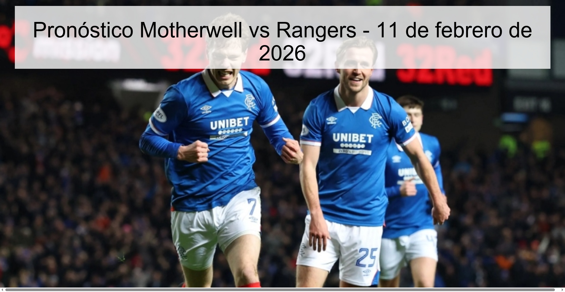 Motherwell vs Rangers Prediction – February 11, 2026 Motherwell vs Rangers Prediction – February 11, 2026