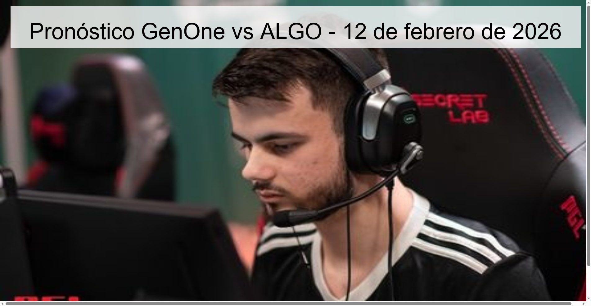 Pronóstico GenOne vs ALGO - 12 de febrero de 2026
