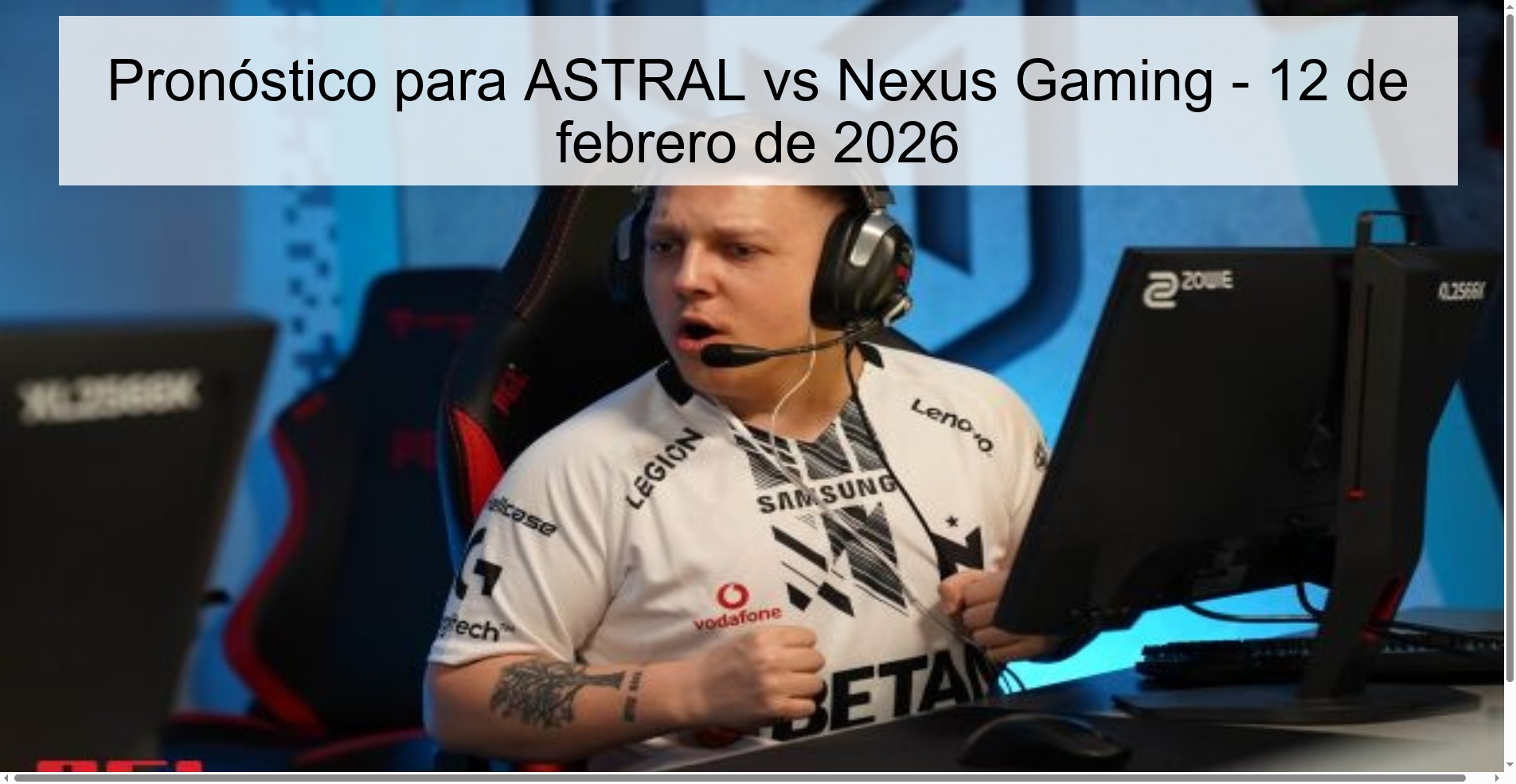 Prediction for ASTRAL vs Nexus Gaming – February 12, 2026