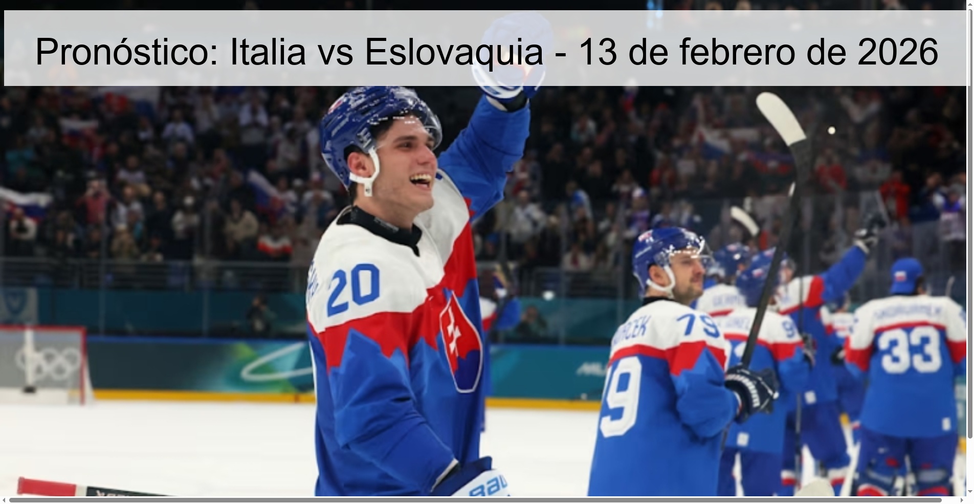 Pronóstico: Italia vs Eslovaquia - 13 de febrero de 2026
