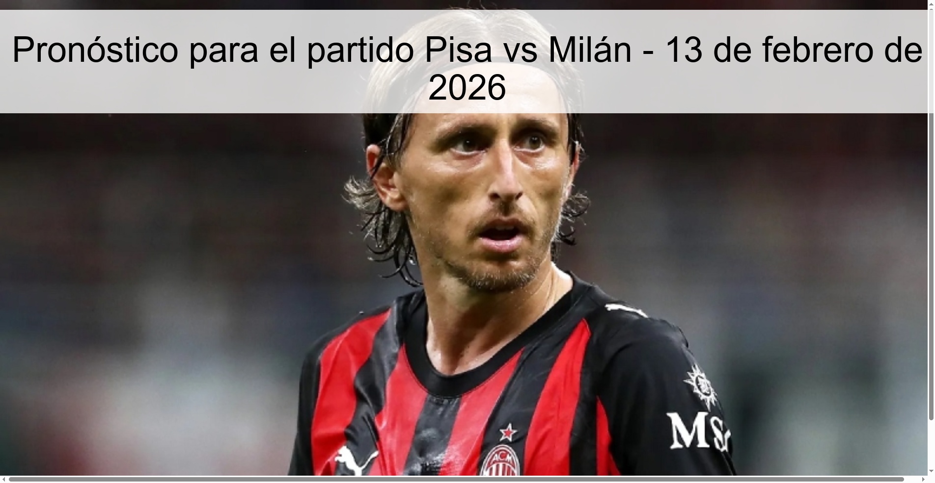 Prediction for the match Pisa vs Milan - February 13, 2026