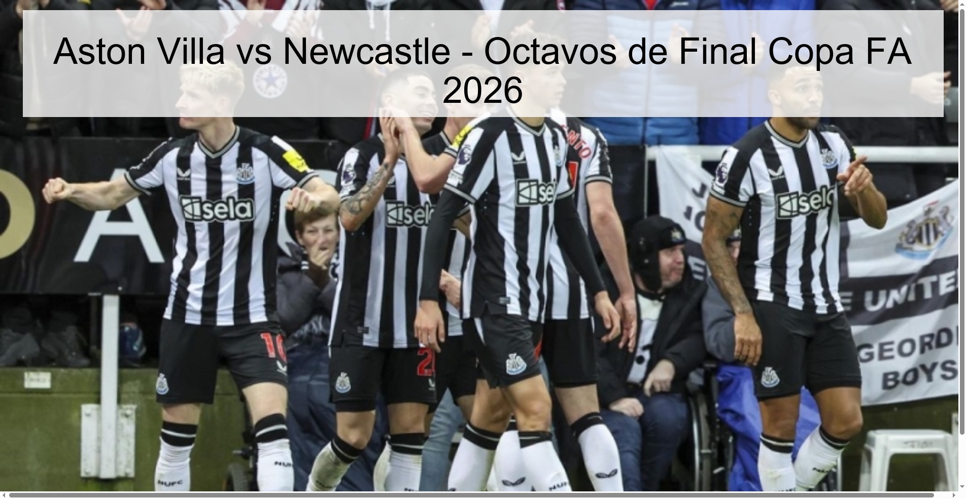 Aston Villa vs Newcastle - Octavos de Final Copa FA 2026
