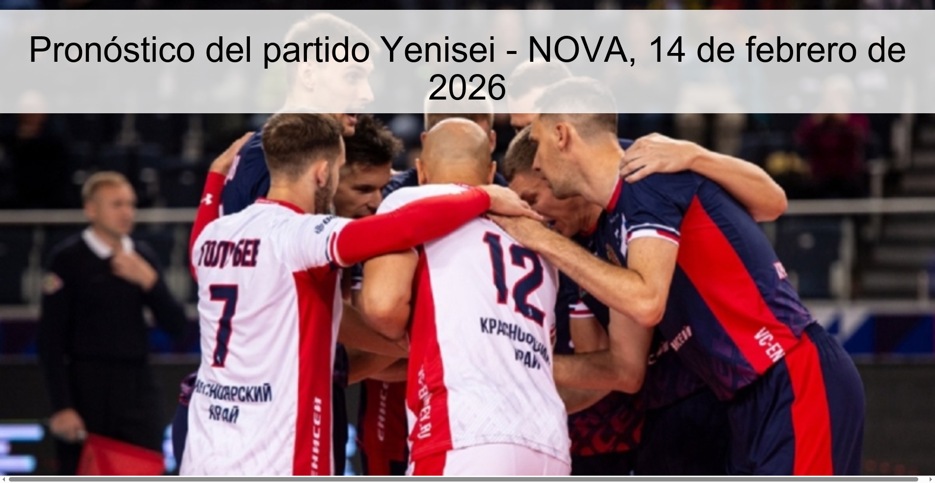Pronóstico del partido Yenisei - NOVA, 14 de febrero de 2026