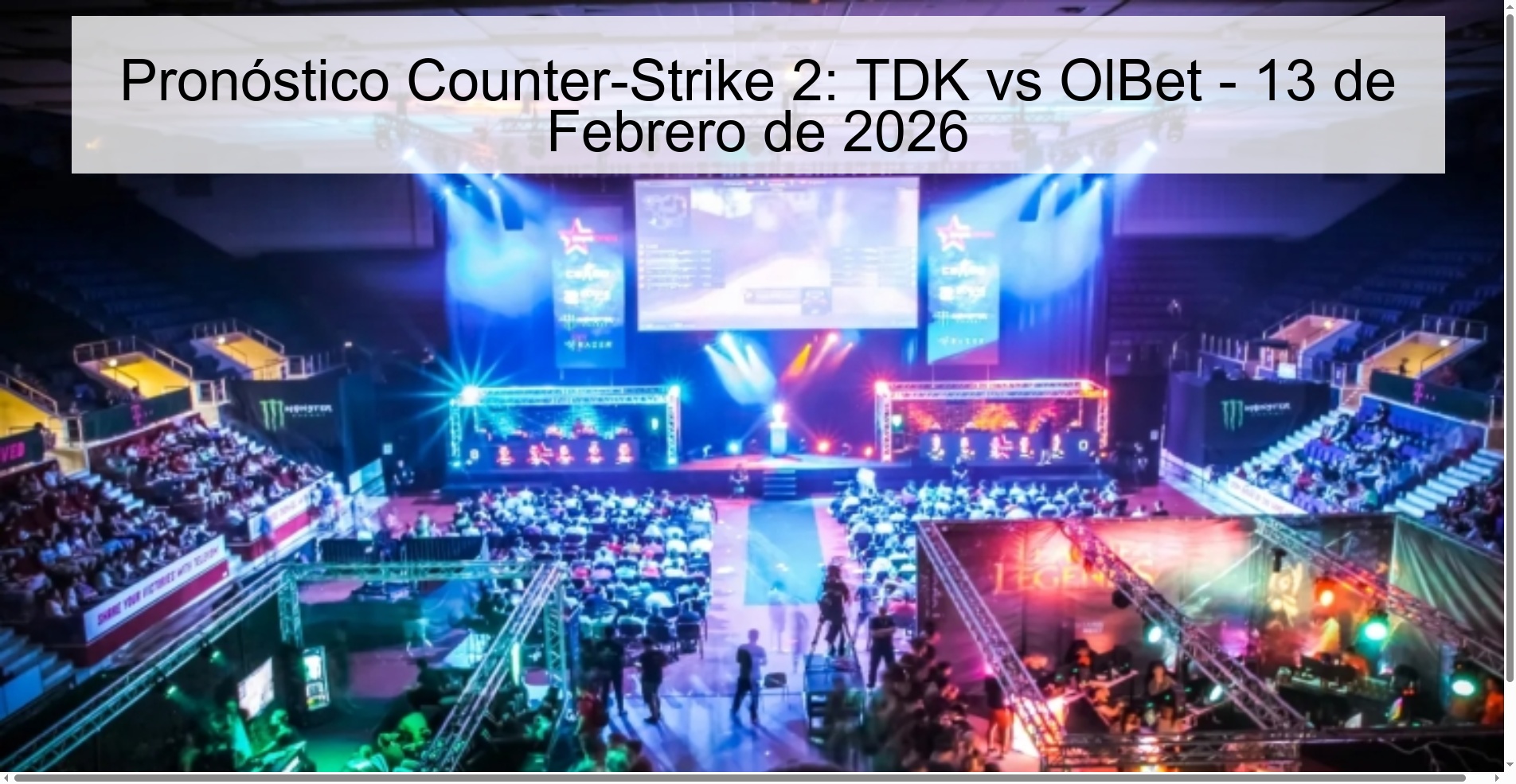 Counter-Strike 2 Prediction: TDK vs OlBet - February 13, 2026