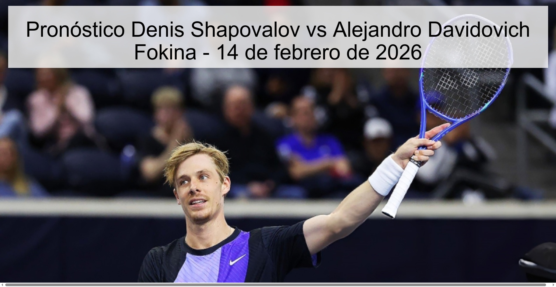 Denis Shapovalov vs Alejandro Davidovich Fokina Prediction – February 14, 2026