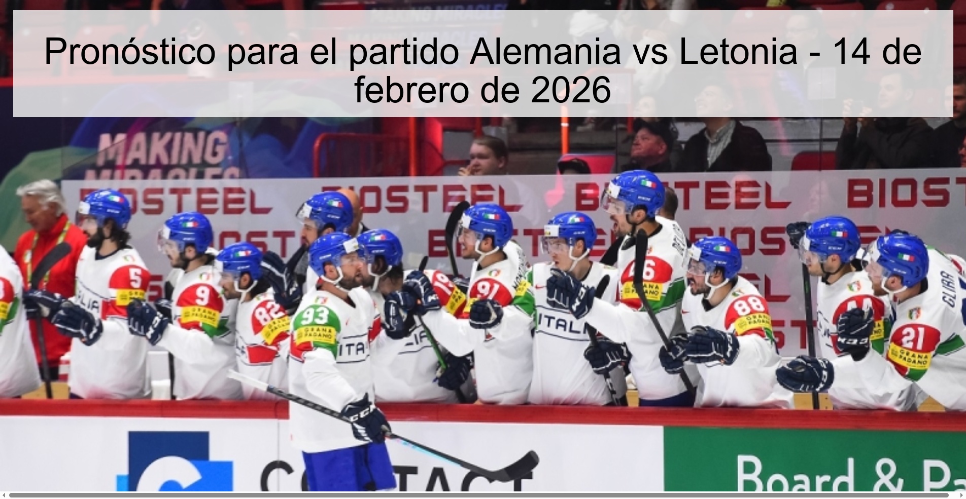Pronóstico para el partido Alemania vs Letonia - 14 de febrero de 2026