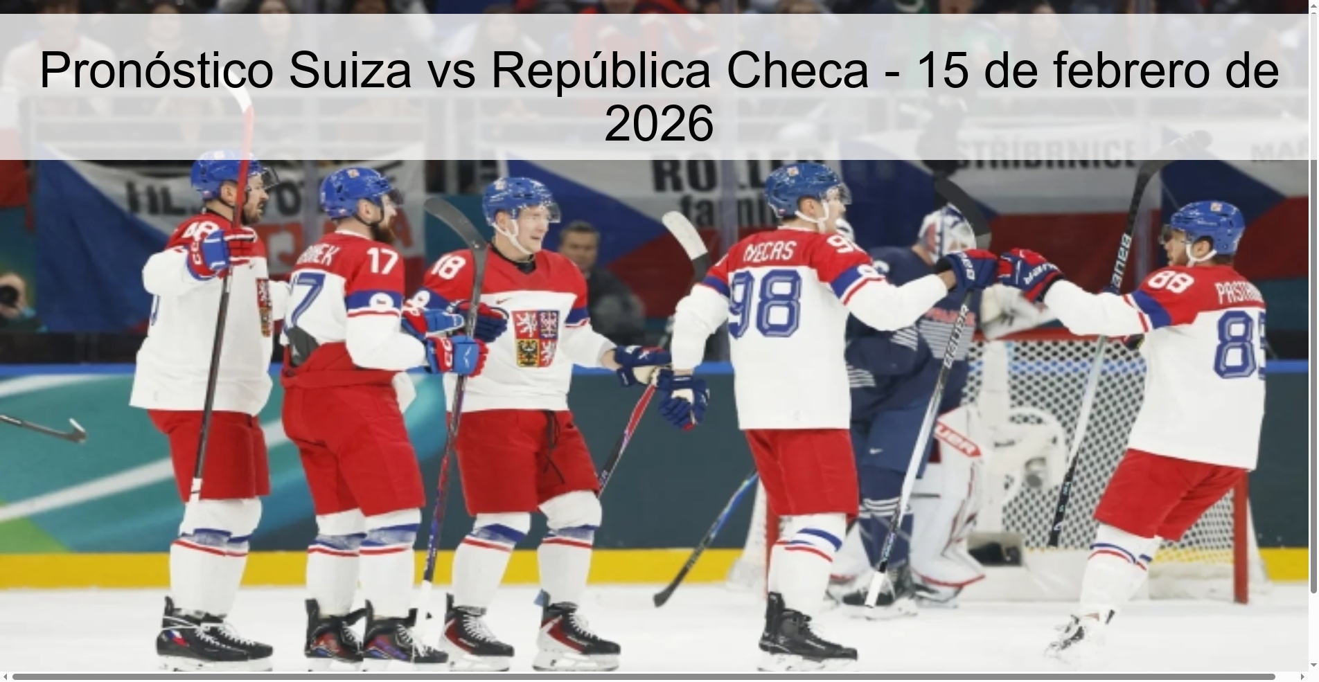 Switzerland vs Czech Republic Prediction – February 15, 2026