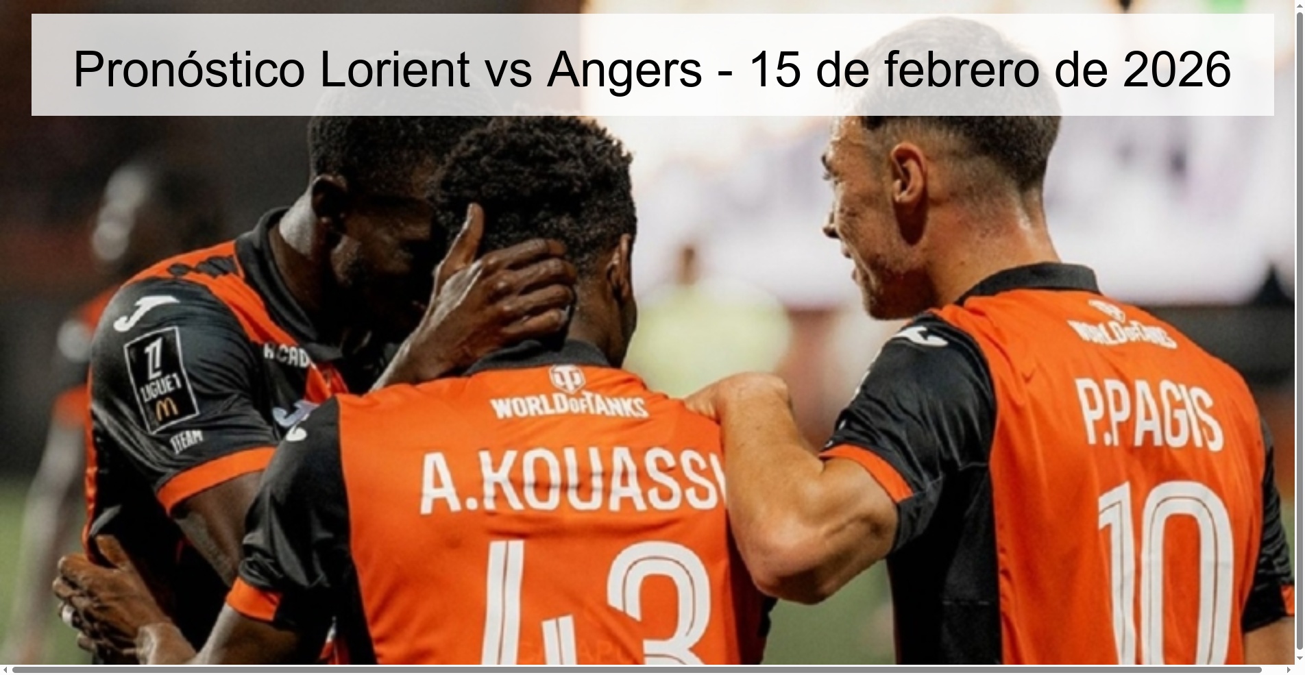 Lorient vs Angers Prediction – February 15, 2026