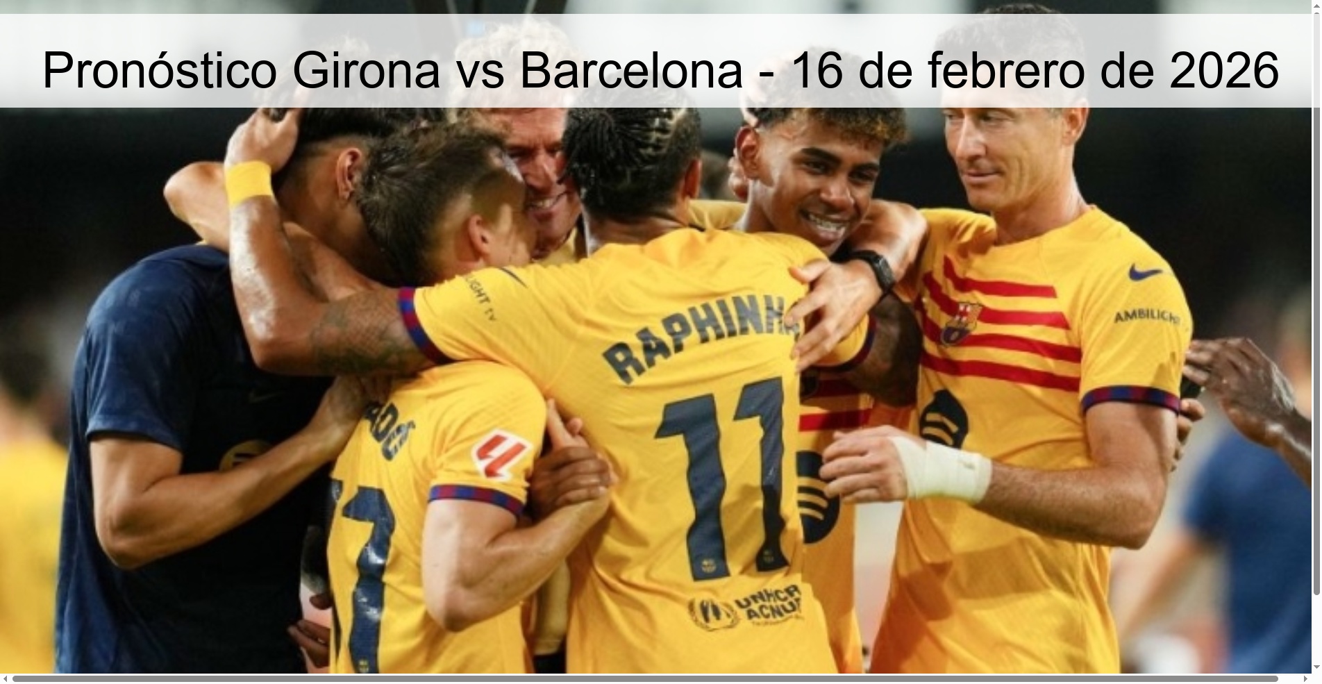 Pronóstico Girona vs Barcelona - 16 de febrero de 2026
