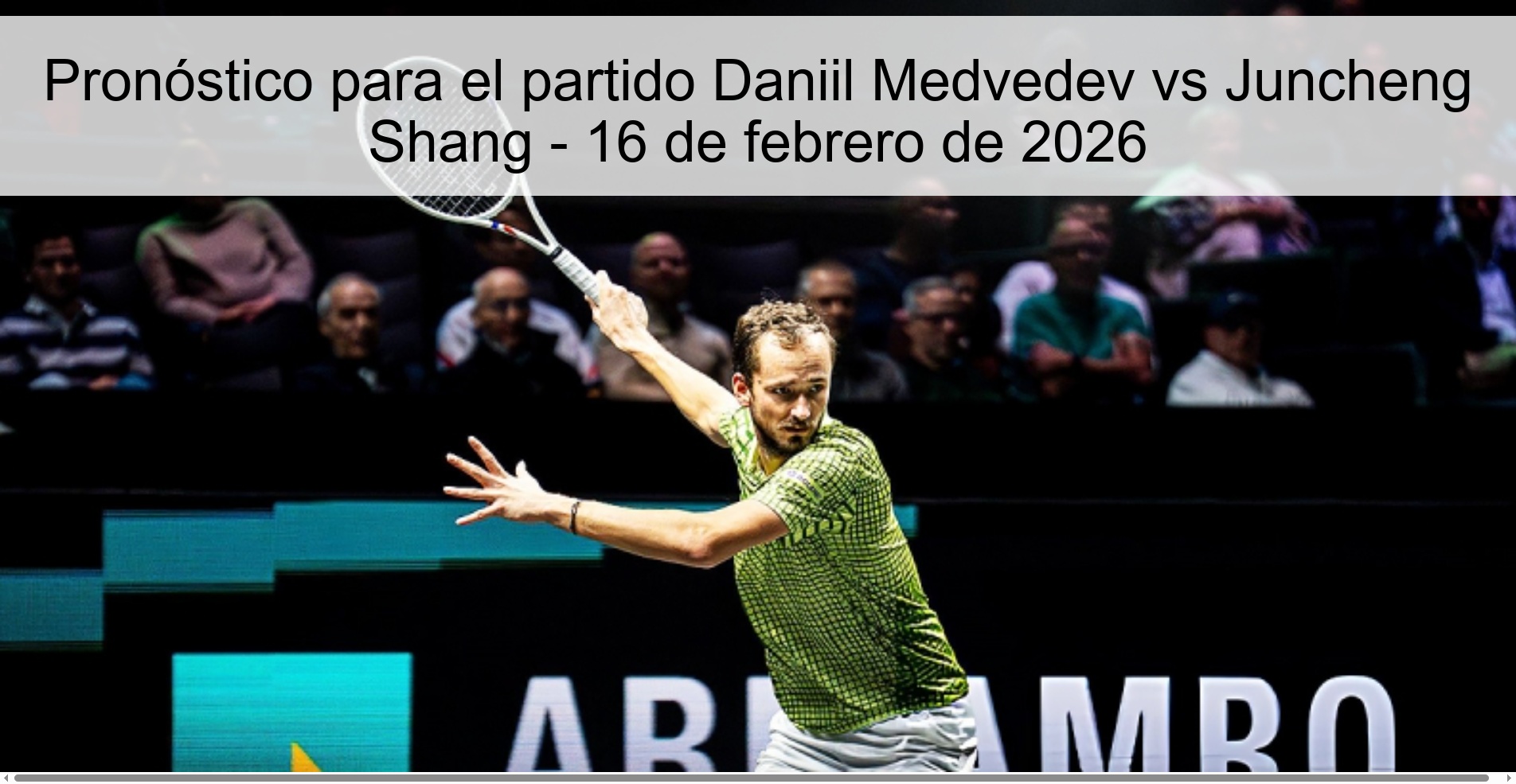 Prediction for the match Daniil Medvedev vs Juncheng Shang - February 16, 2026