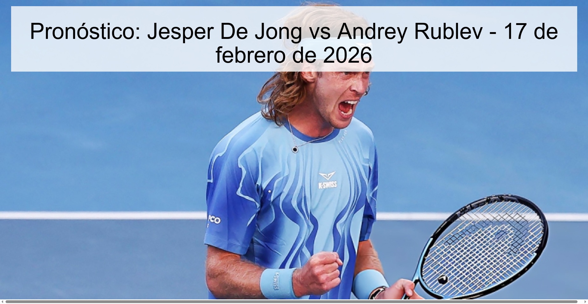 Pronóstico: Jesper De Jong vs Andrey Rublev - 17 de febrero de 2026