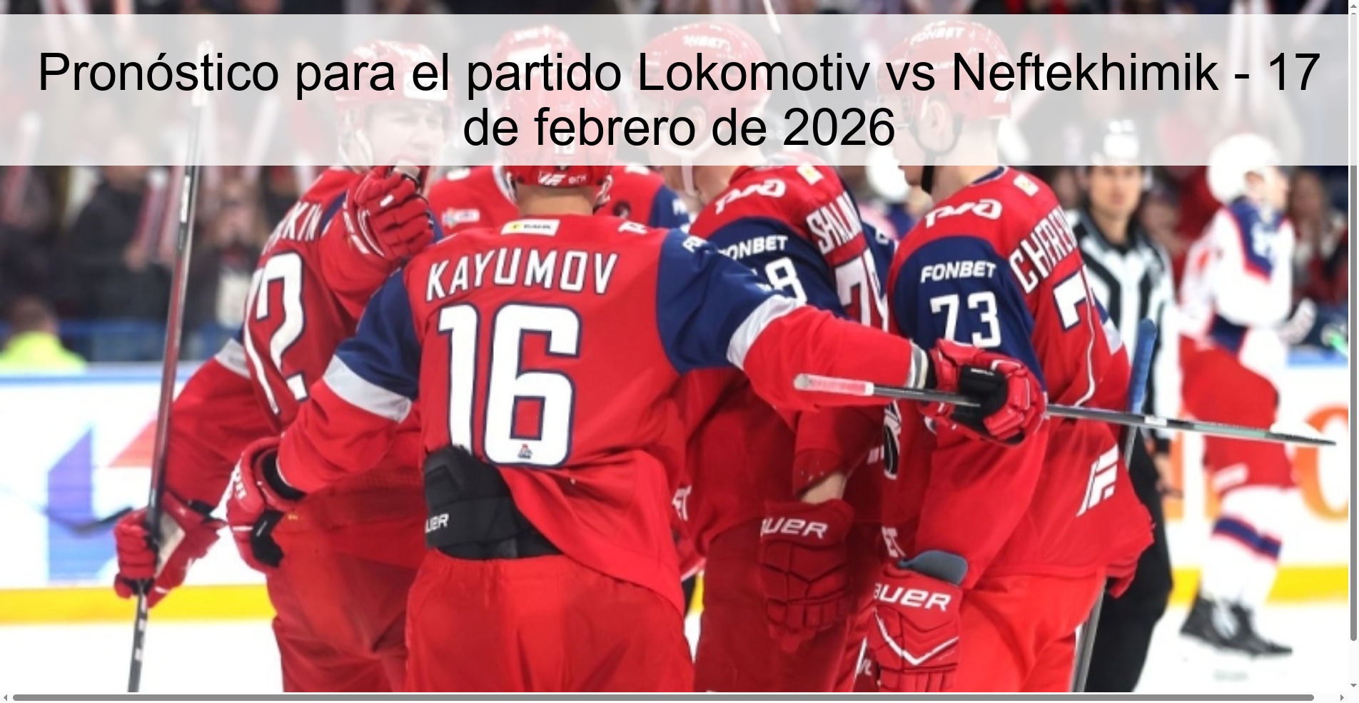 Prediction for the match Lokomotiv vs Neftekhimik - February 17, 2026