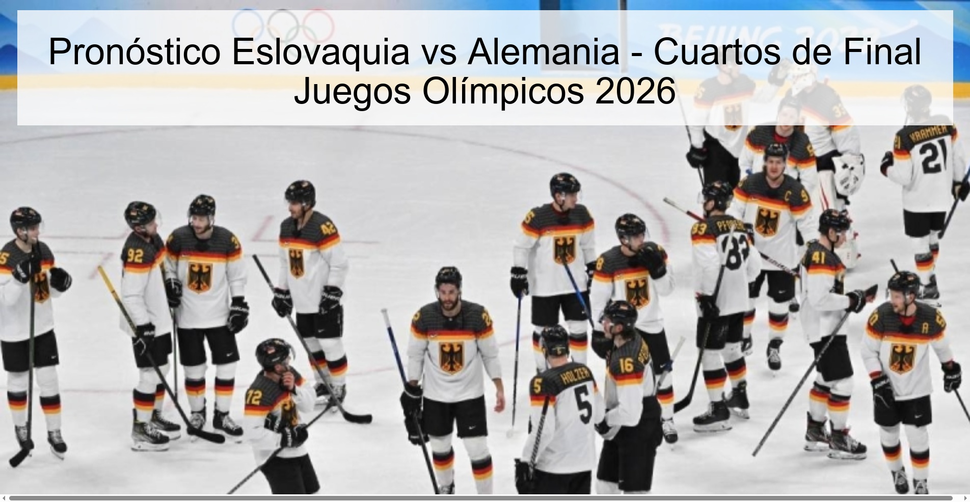 Slovakia vs Germany Prediction - Quarterfinals Olympic Games 2026