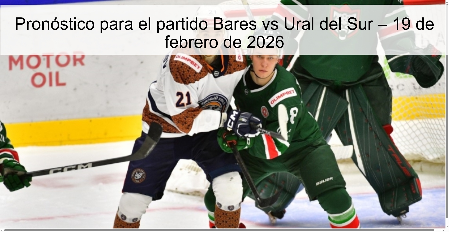 Prediction for the match Bares vs South Ural – February 19, 2026