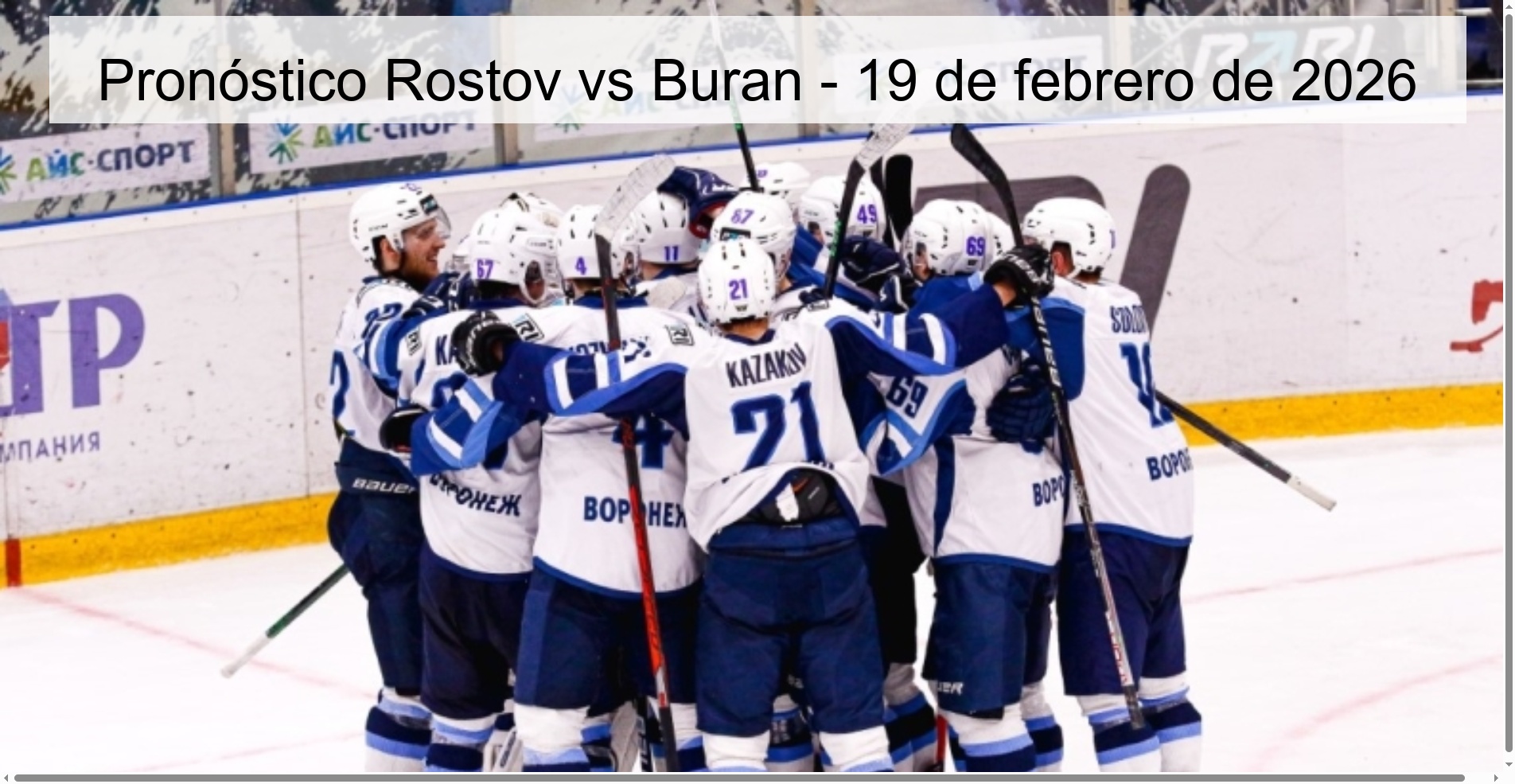 Rostov vs Buran Prediction – February 19, 2026