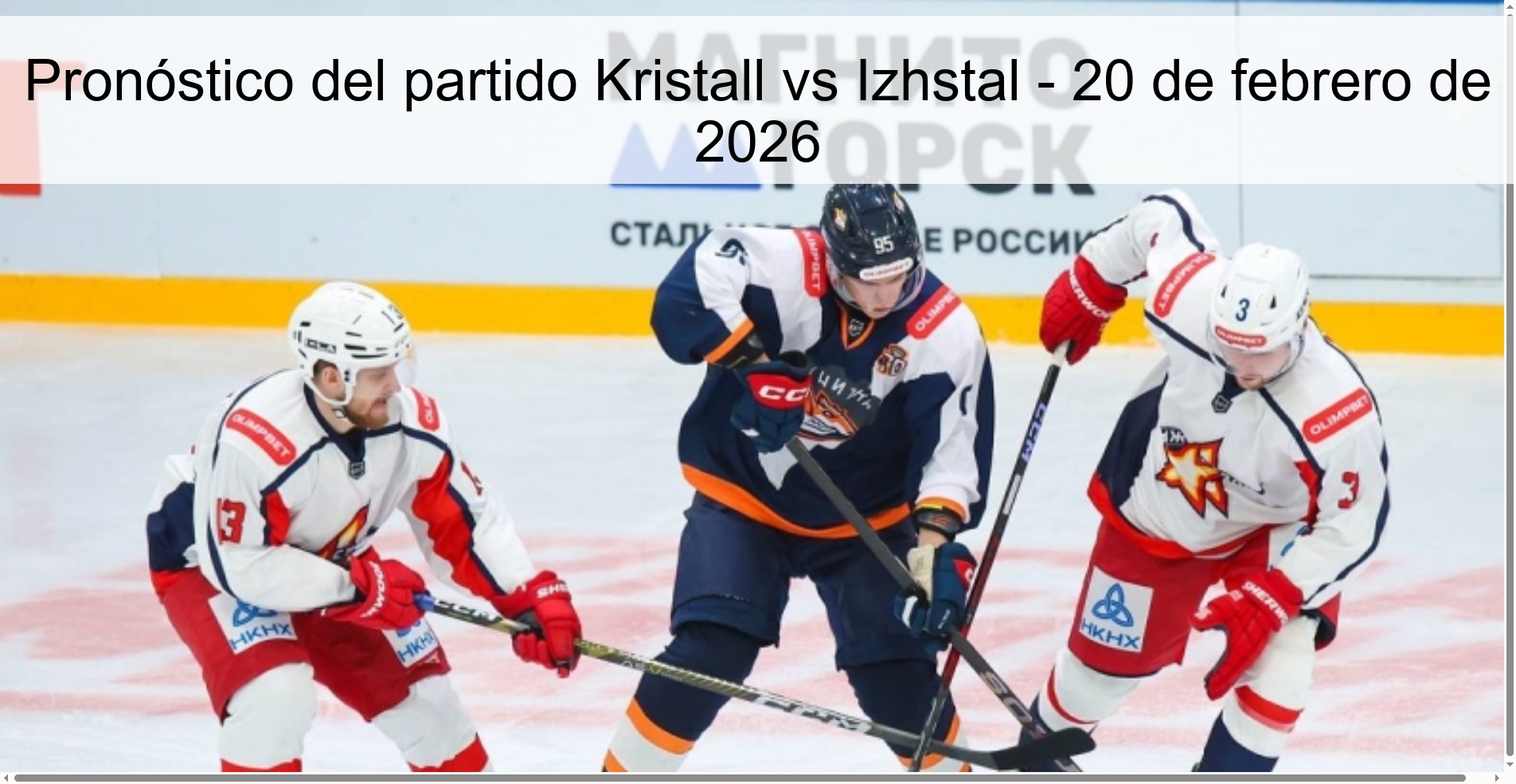 Pronóstico del partido Kristall vs Izhstal - 20 de febrero de 2026