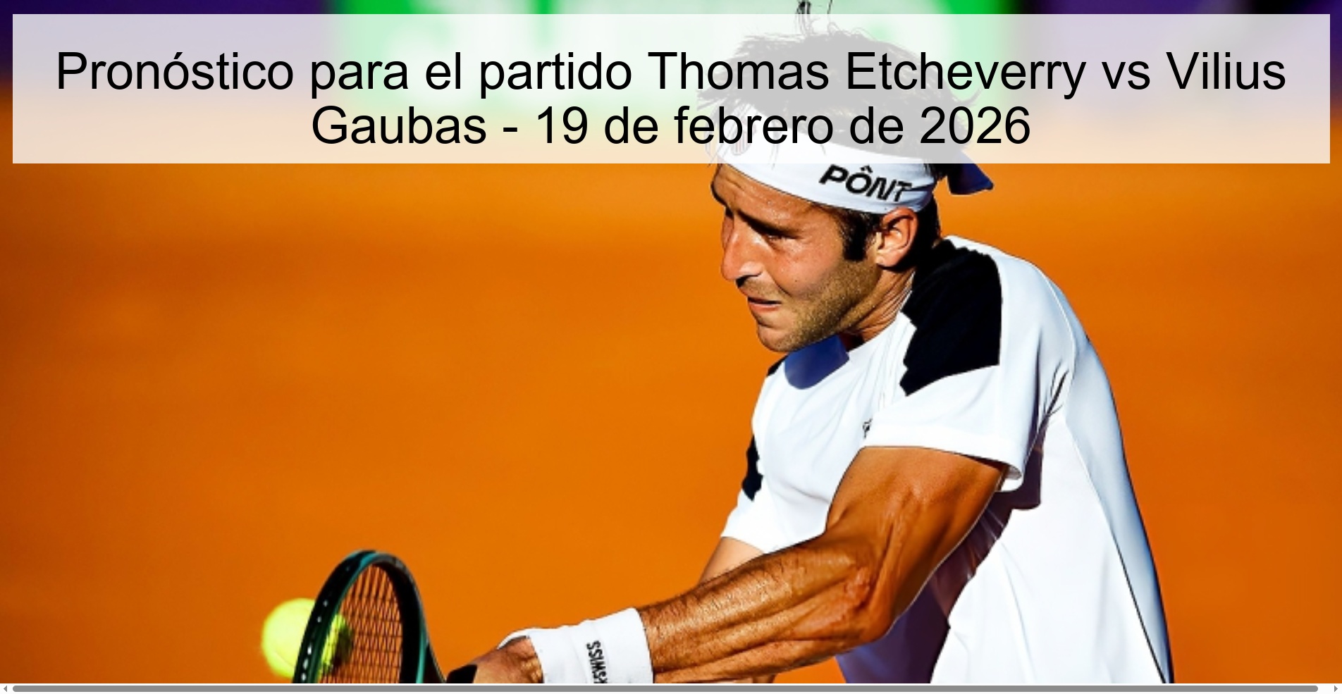 Prediction for the match Thomas Etcheverry vs Vilius Gaubas - February 19, 2026