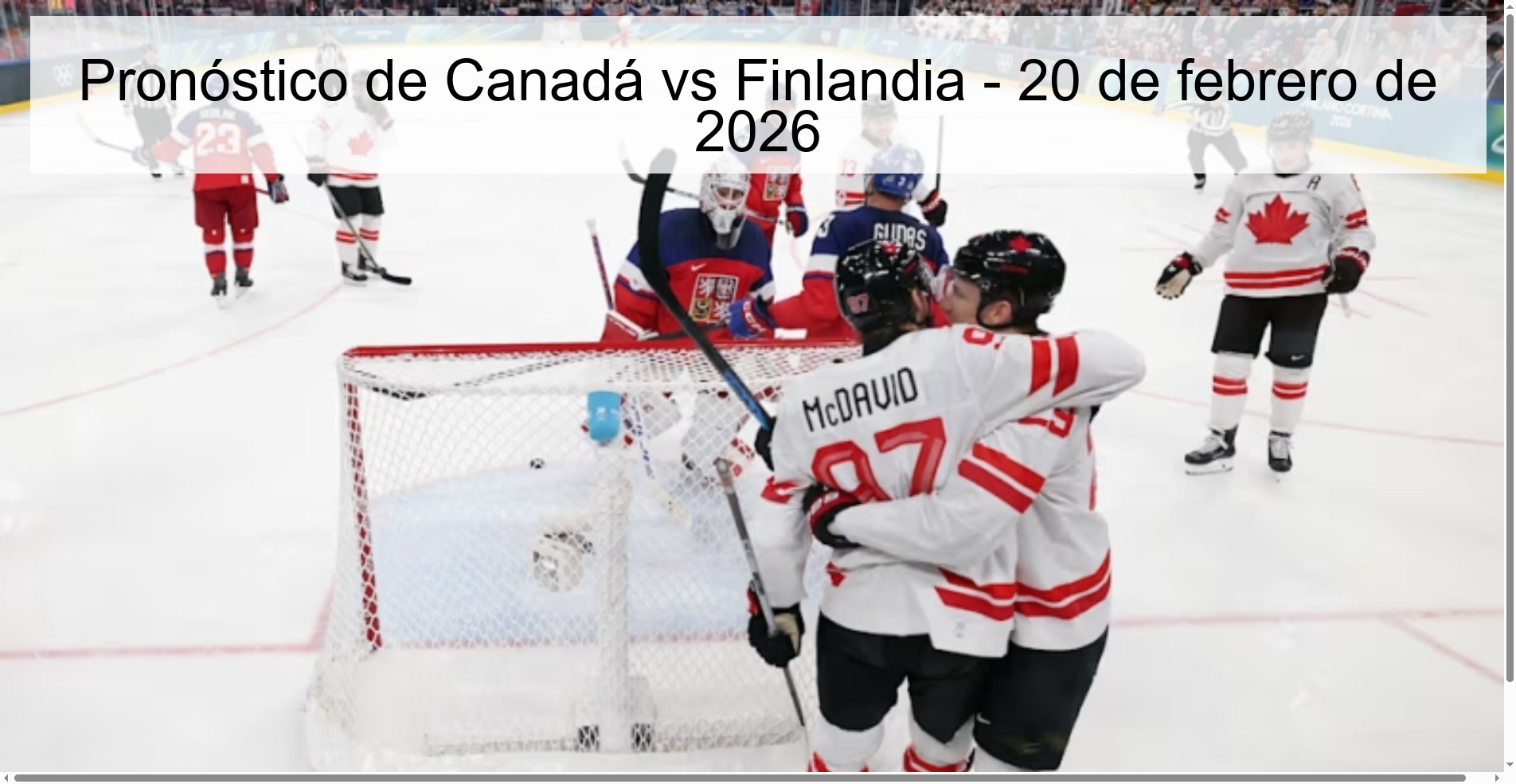 Canada vs Finland Prediction – February 20, 2026
