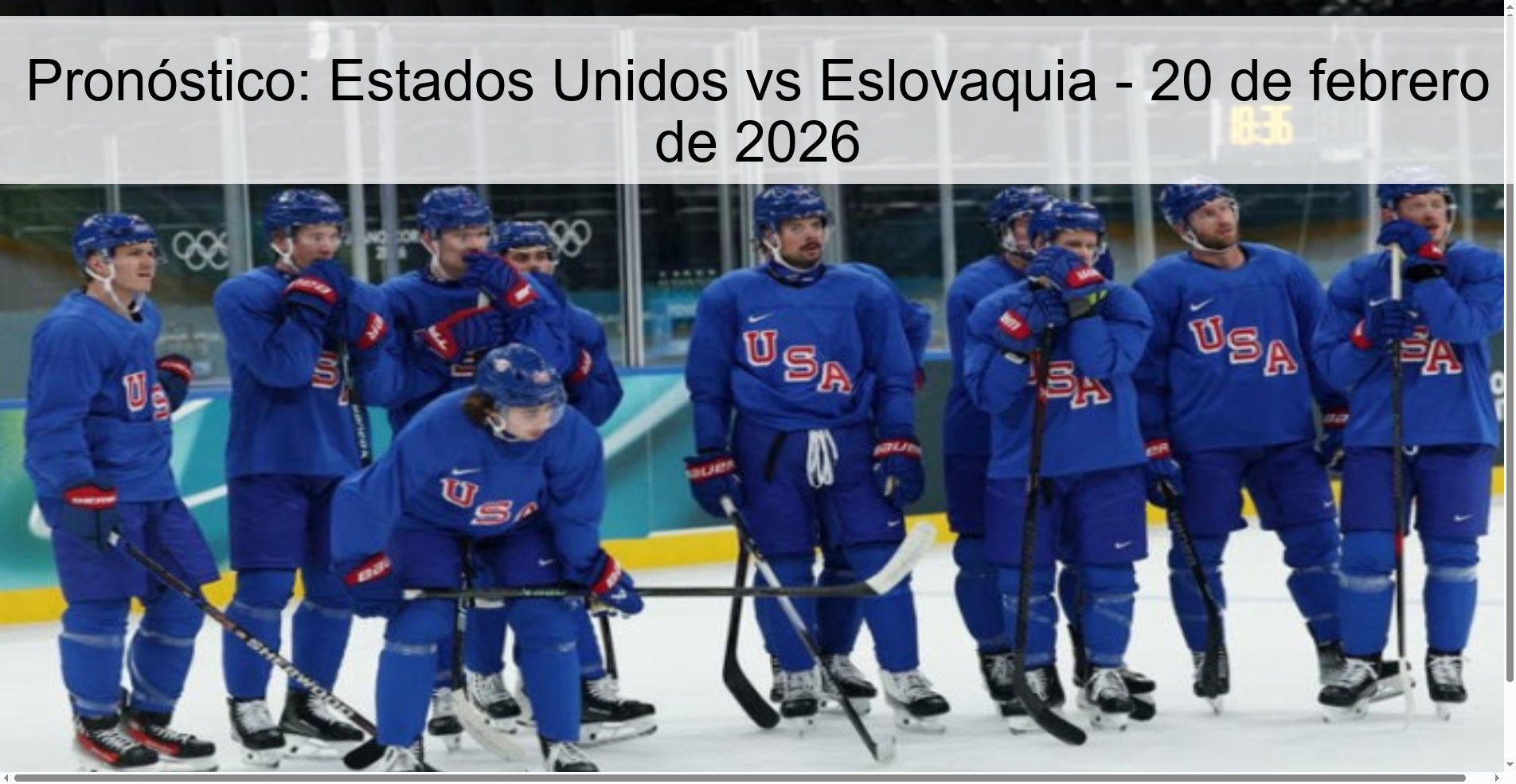 Prediction: United States vs Slovakia – February 20, 2026