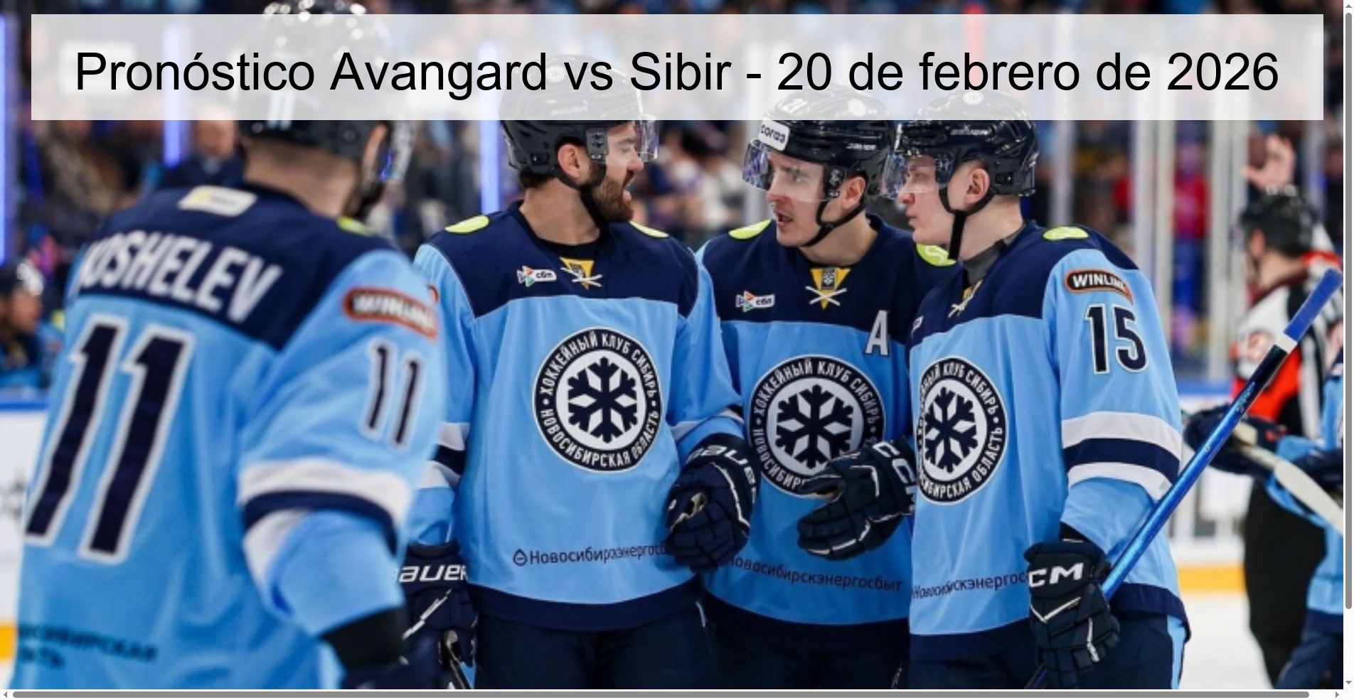 Avangard vs Sibir Prediction – February 20, 2026