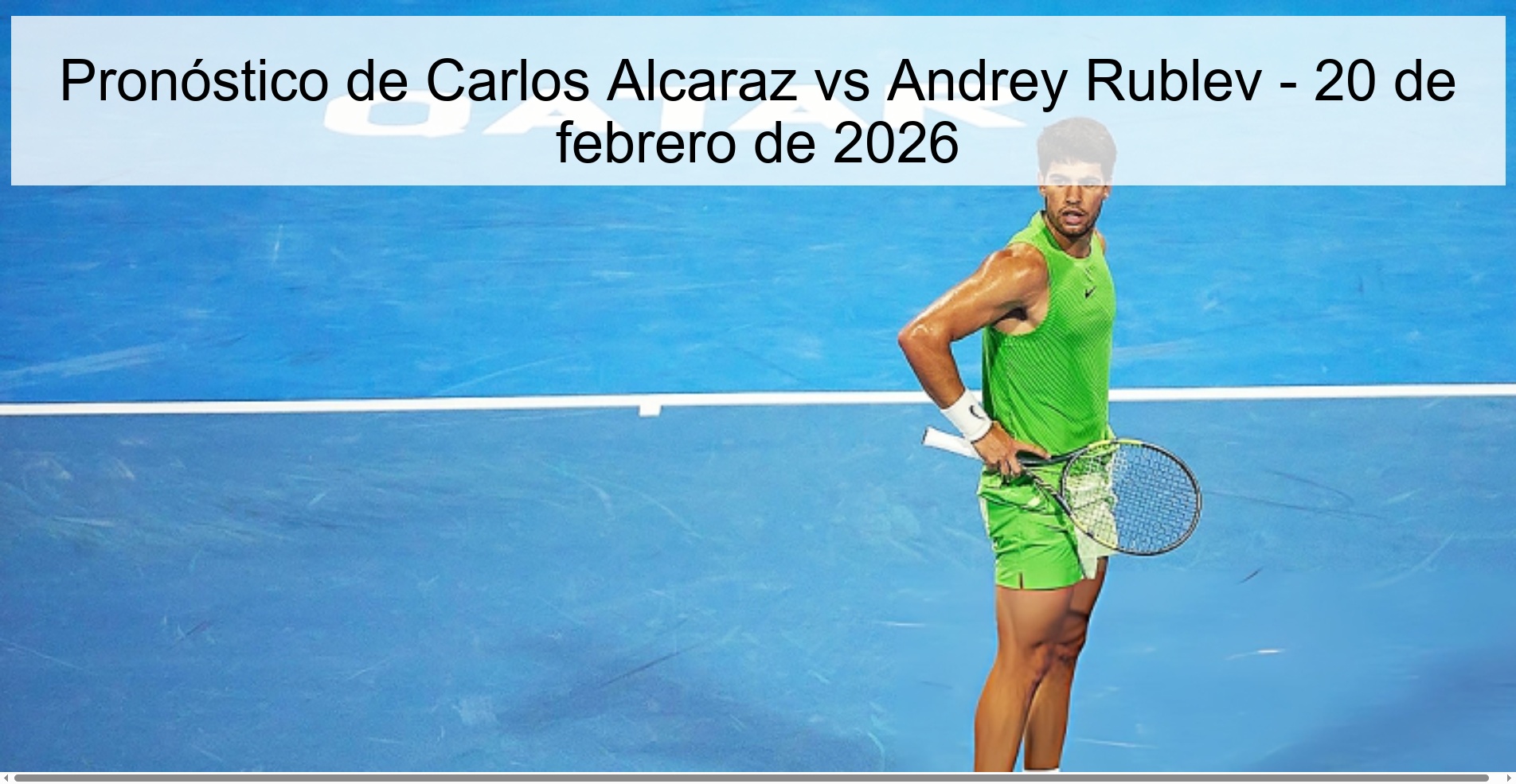 Pronóstico de Carlos Alcaraz vs Andrey Rublev - 20 de febrero de 2026