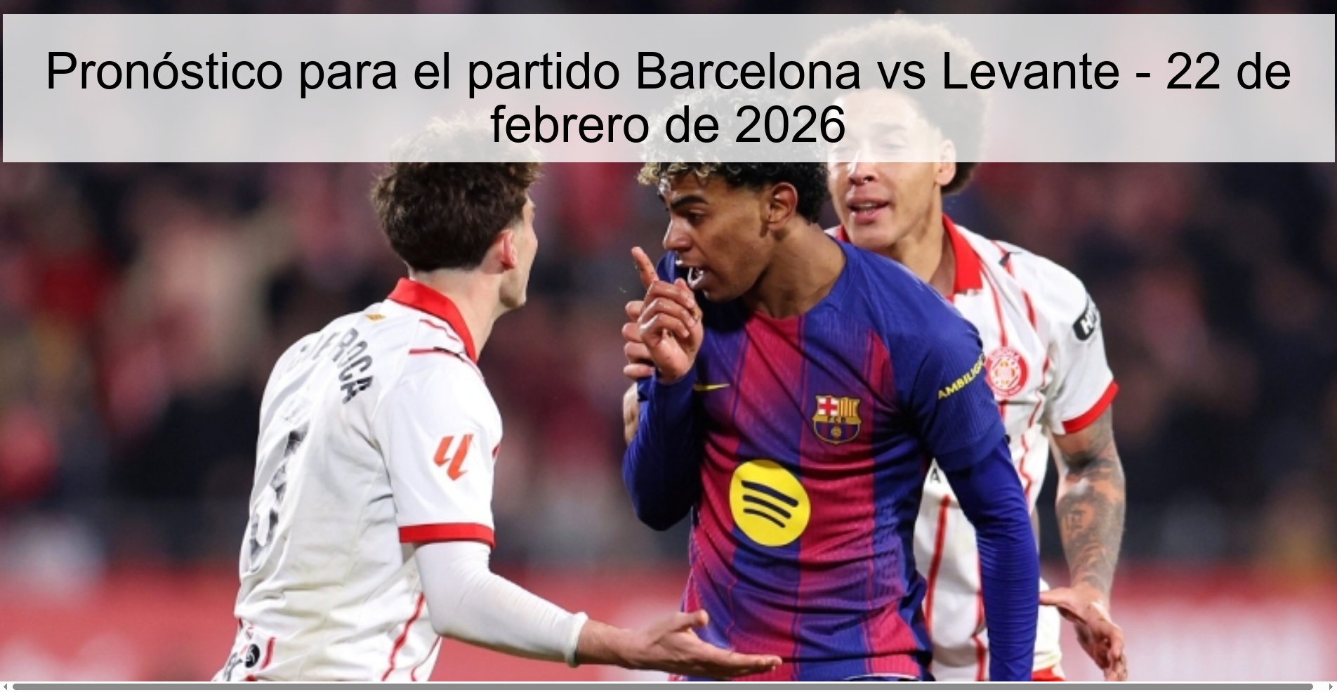 Pronóstico para el partido Barcelona vs Levante - 22 de febrero de 2026