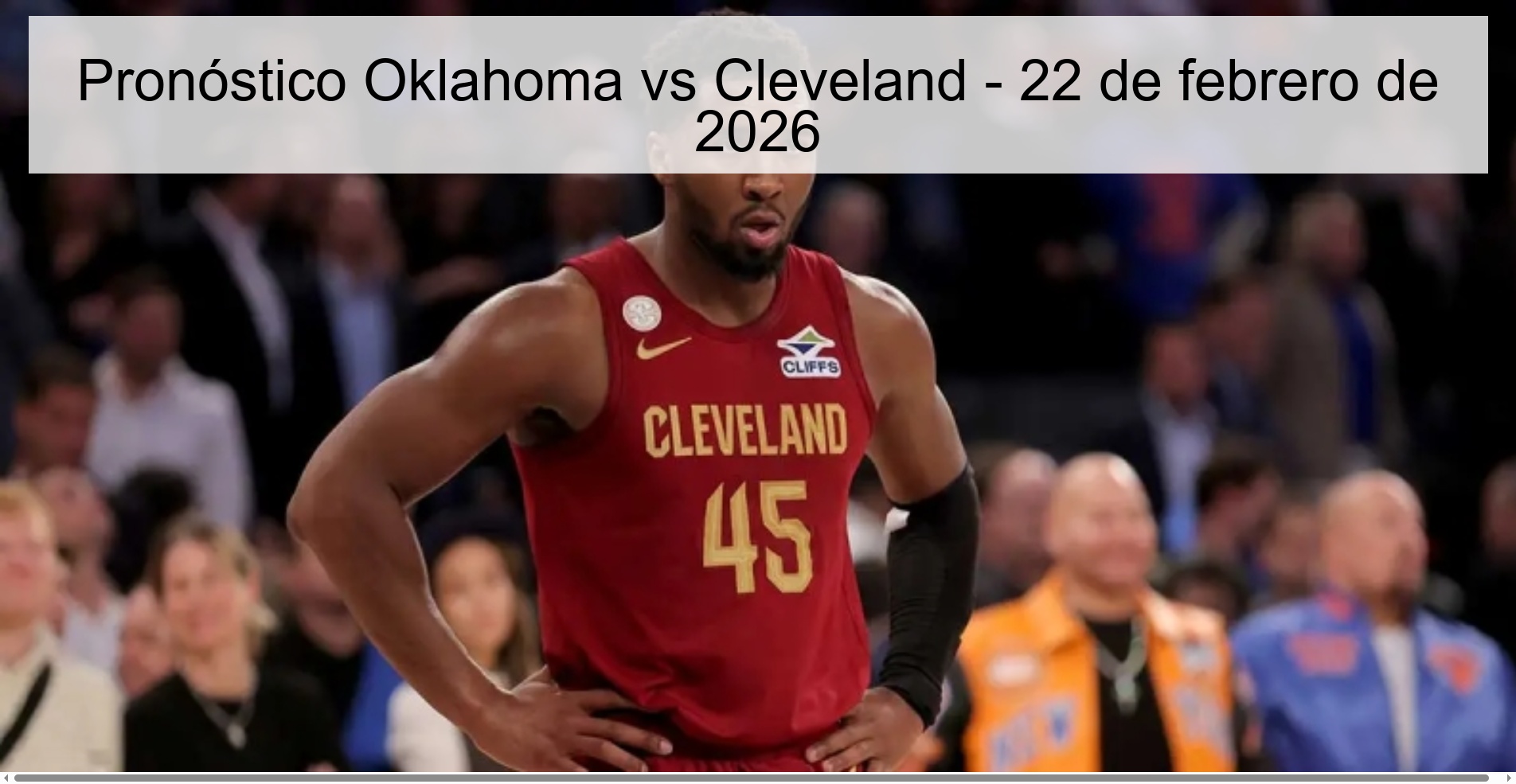 Pronóstico Oklahoma vs Cleveland - 22 de febrero de 2026