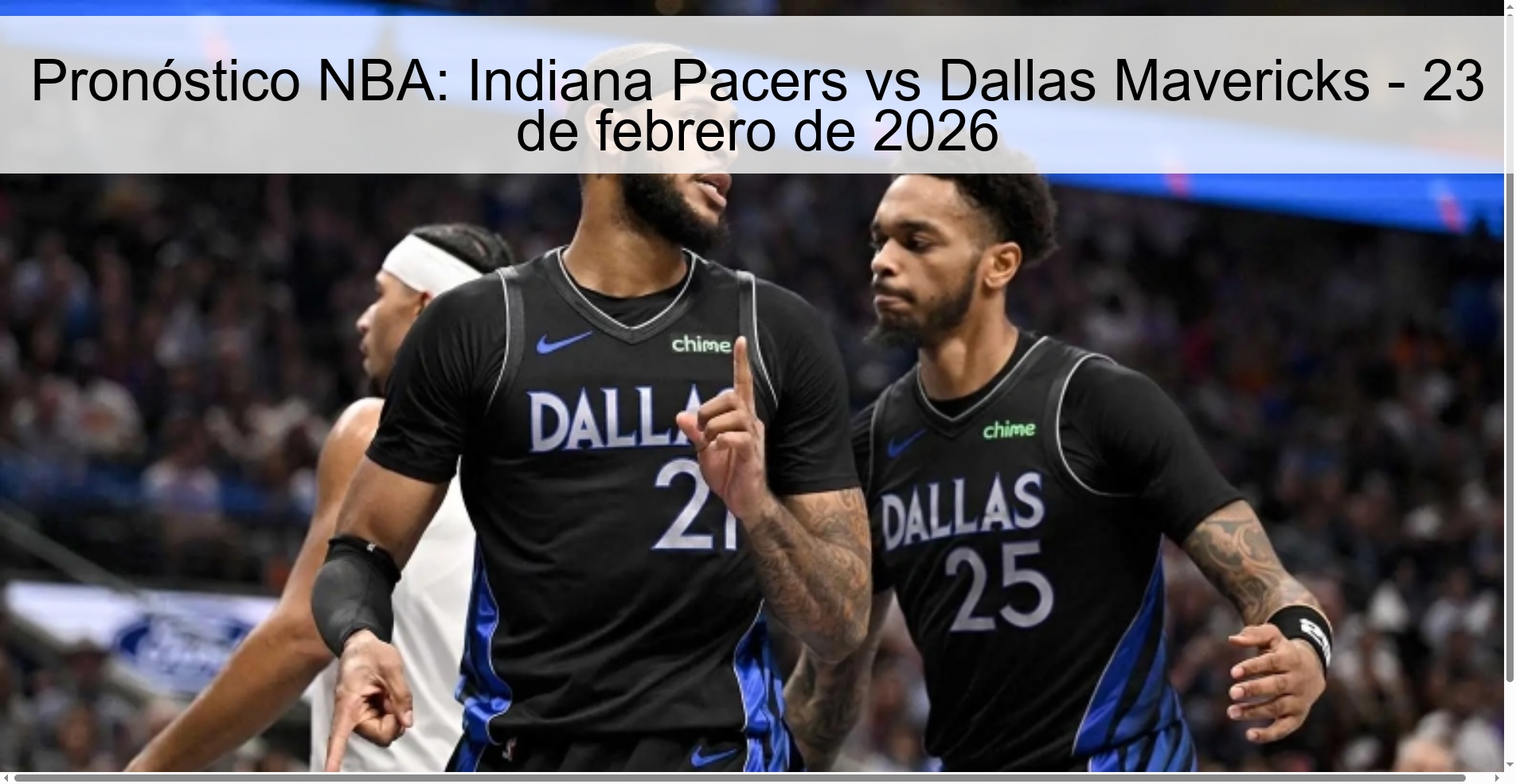 NBA Prediction: Indiana Pacers vs Dallas Mavericks - February 23, 2026