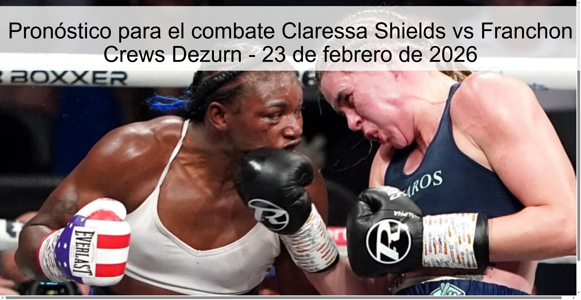 Prediction for the fight Claressa Shields vs Franchon Crews Dezurn - February 23, 2026