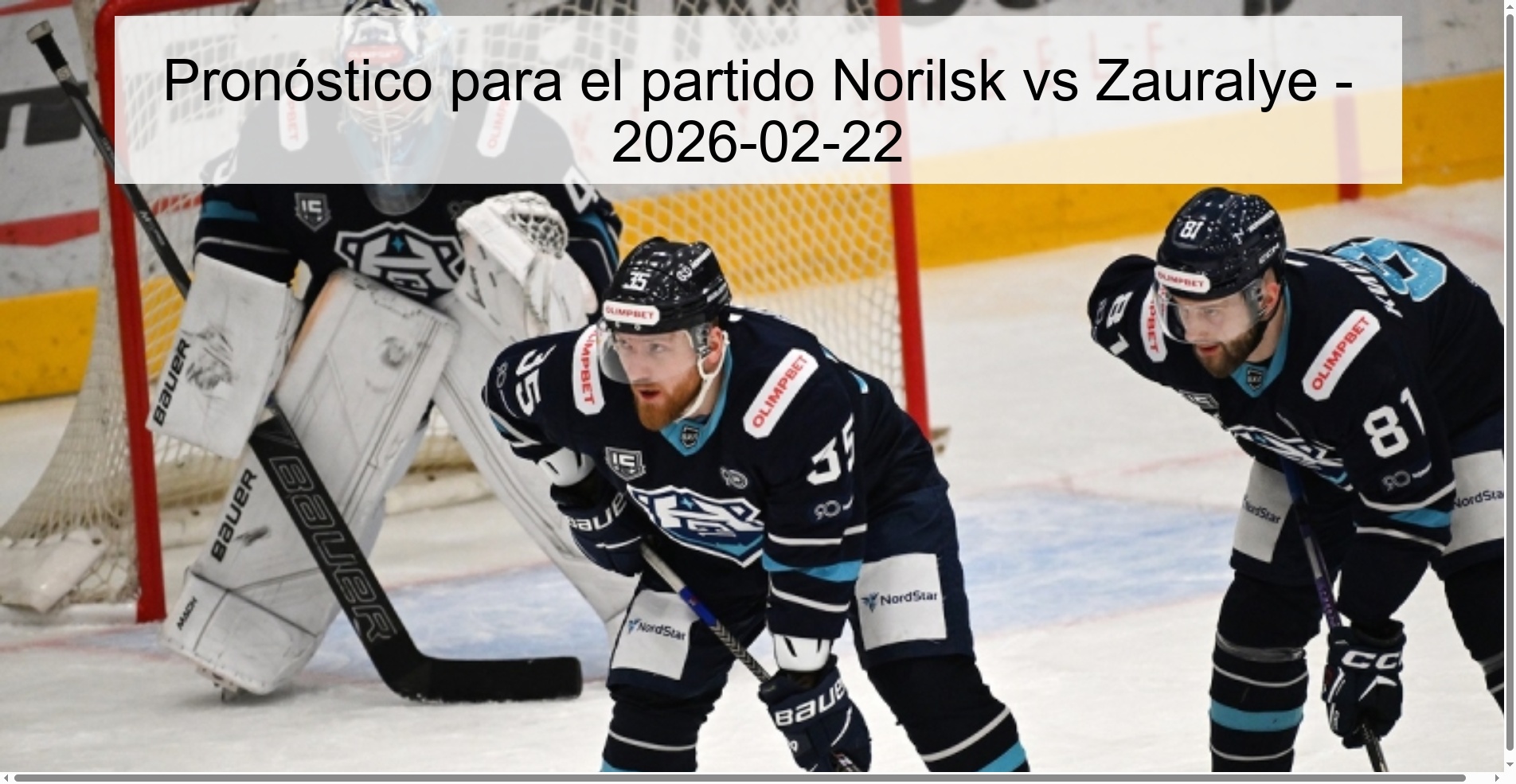 Pronóstico para el partido Norilsk vs Zauralye - 2026-02-22