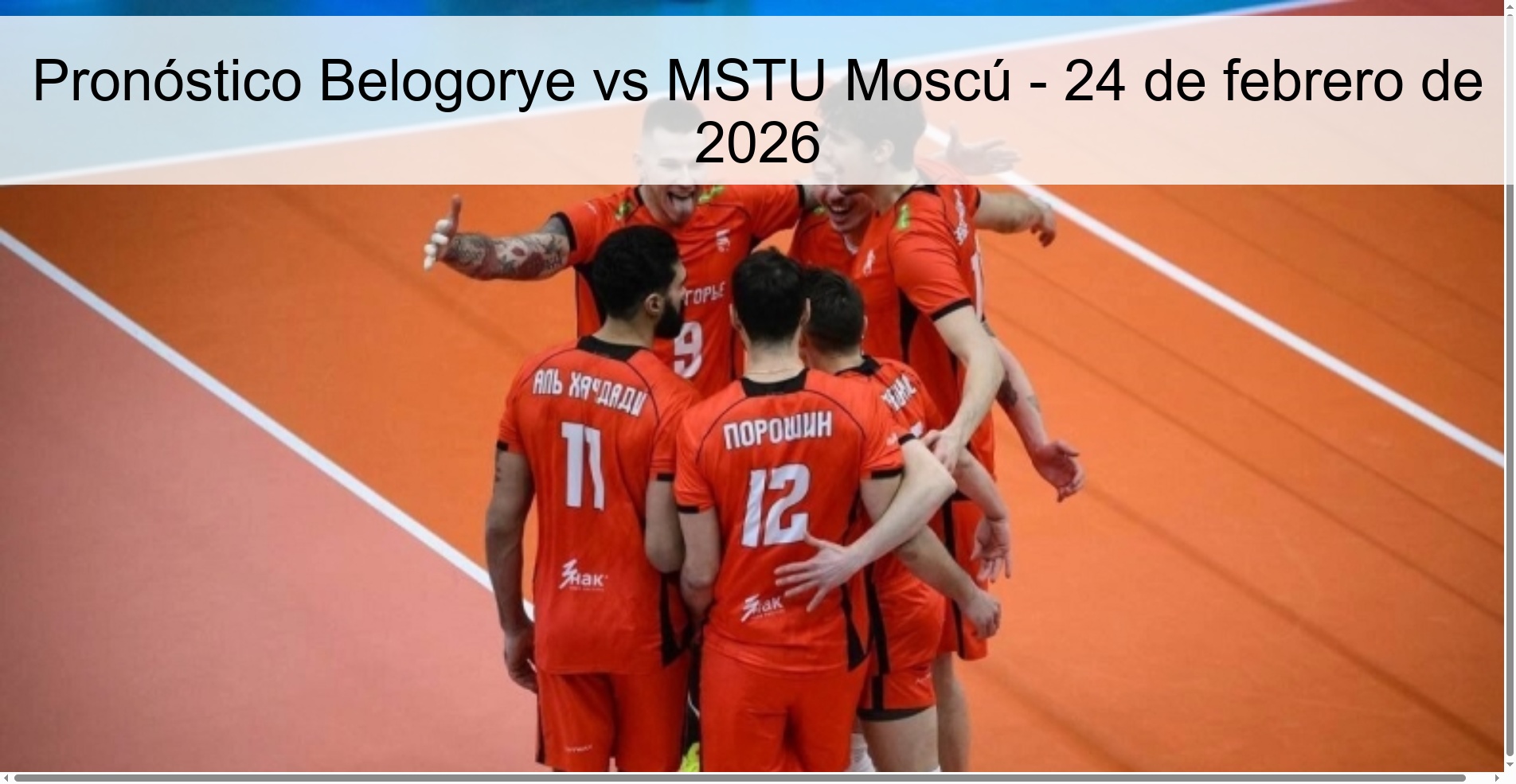 Pronóstico Belogorye vs MSTU Moscú - 24 de febrero de 2026