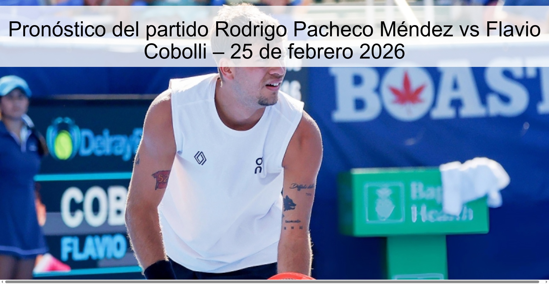 Pronóstico del partido Rodrigo Pacheco Méndez vs Flavio Cobolli – 25 de febrero 2026