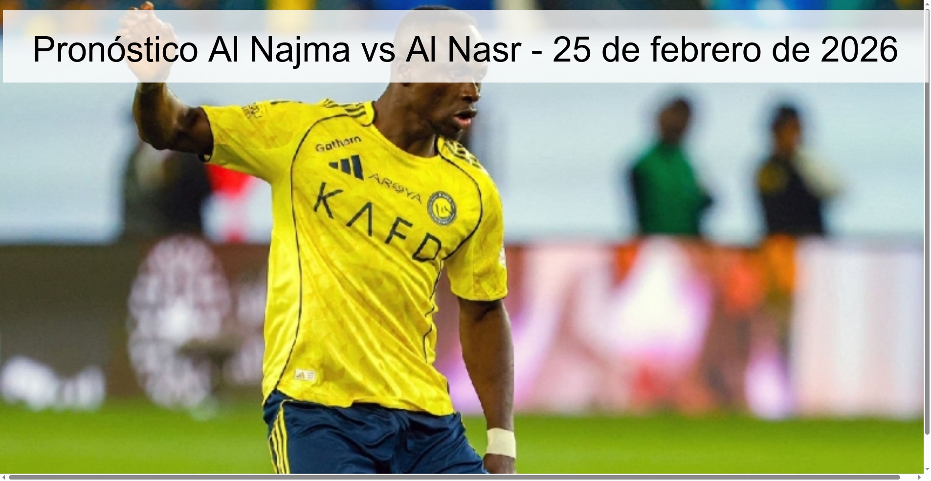 Al Najma vs Al Nasr Prediction – February 25, 2026