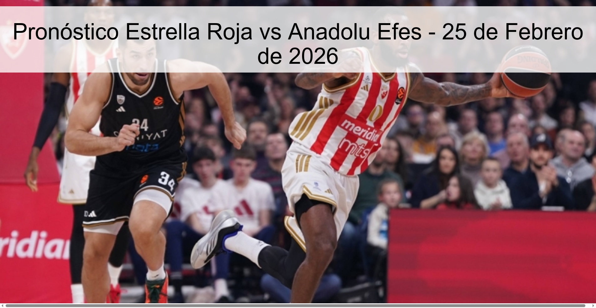 Pronóstico Estrella Roja vs Anadolu Efes - 25 de Febrero de 2026