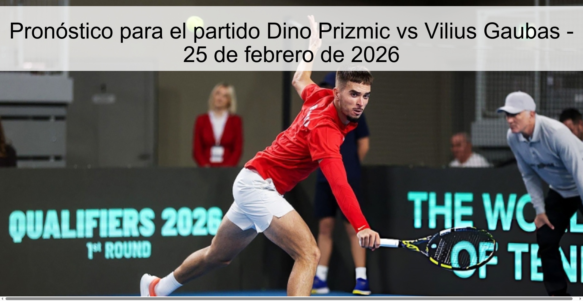 Prediction for the match Dino Prizmic vs Vilius Gaubas - February 25, 2026