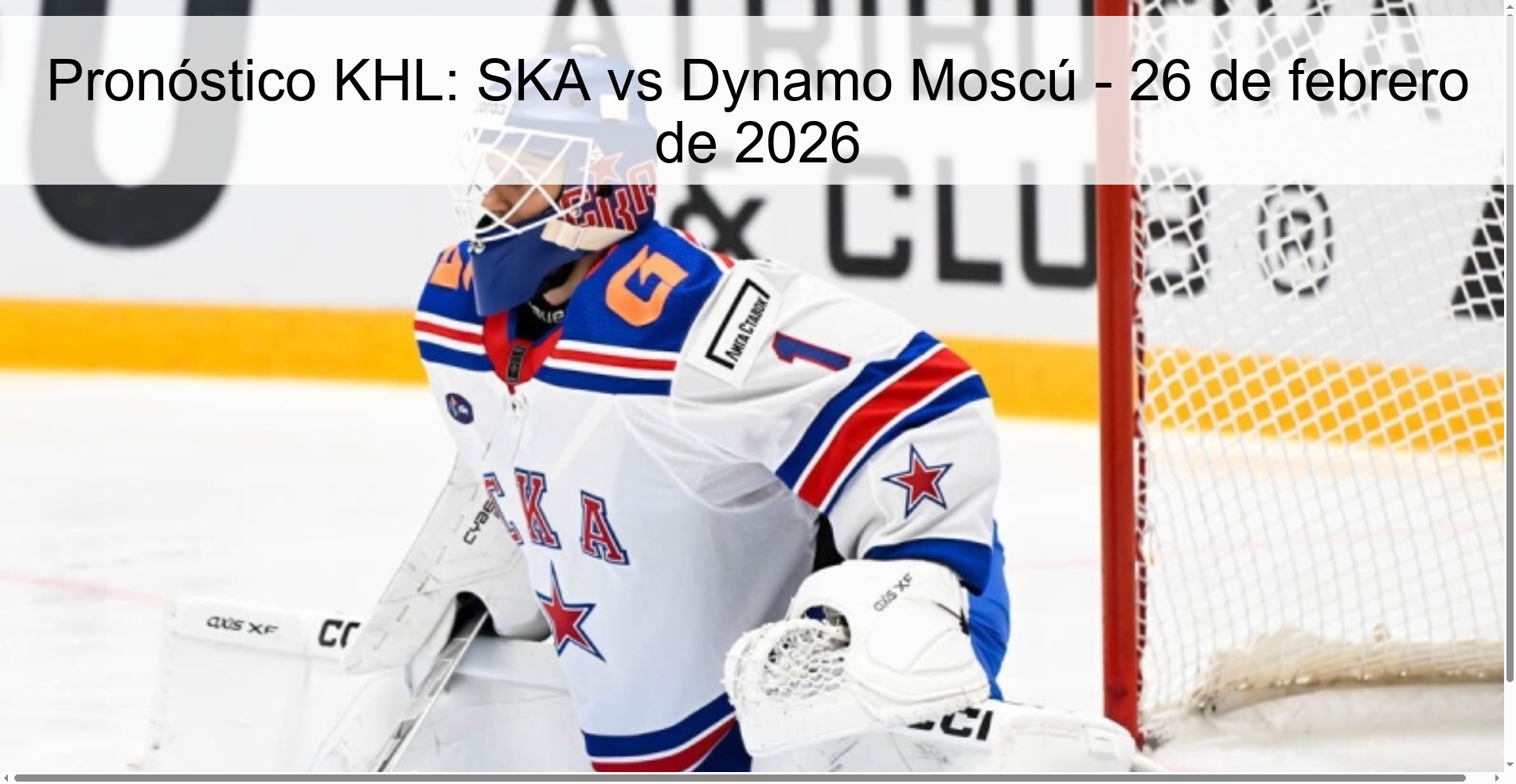 KHL Prediction: SKA vs Dynamo Moscow – February 26, 2026