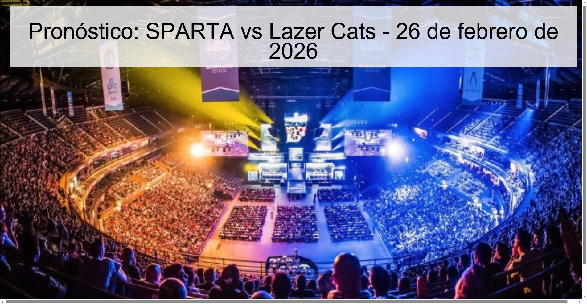 Prediction: SPARTA vs Lazer Cats – February 26, 2026