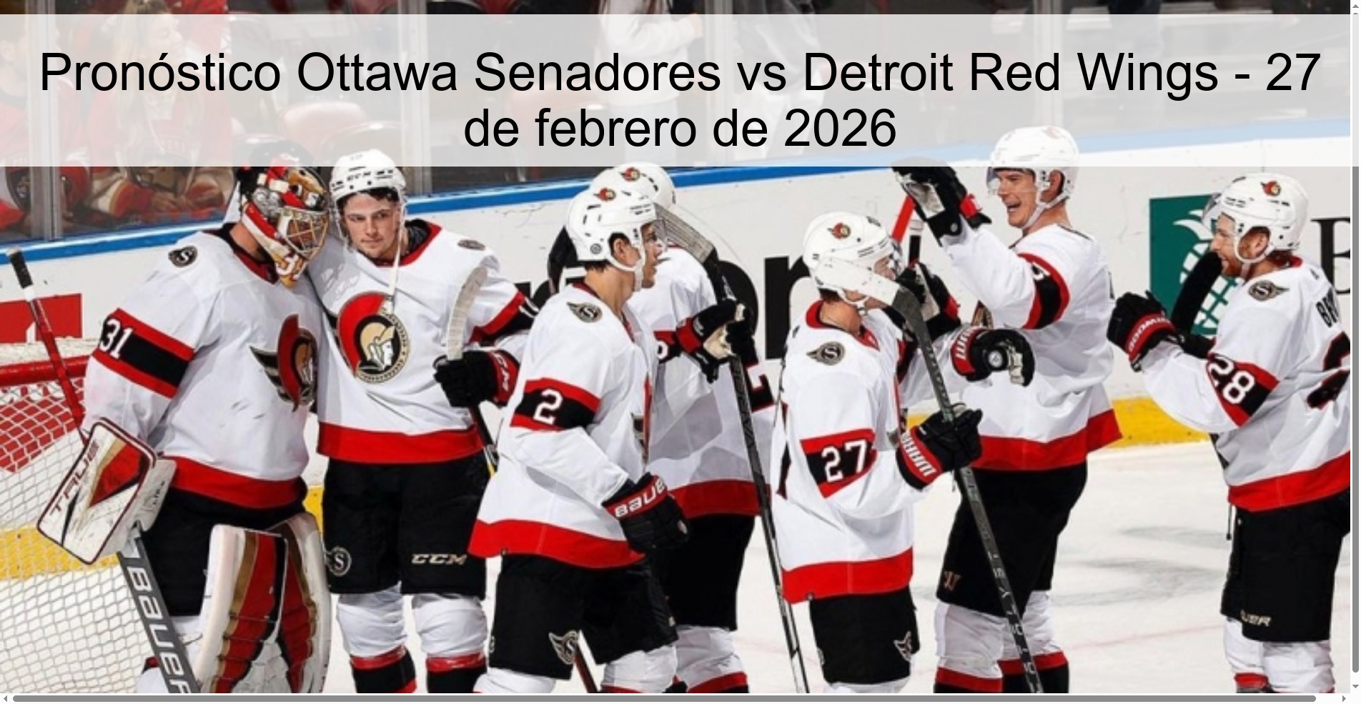 Ottawa Senators vs Detroit Red Wings Prediction – February 27, 2026