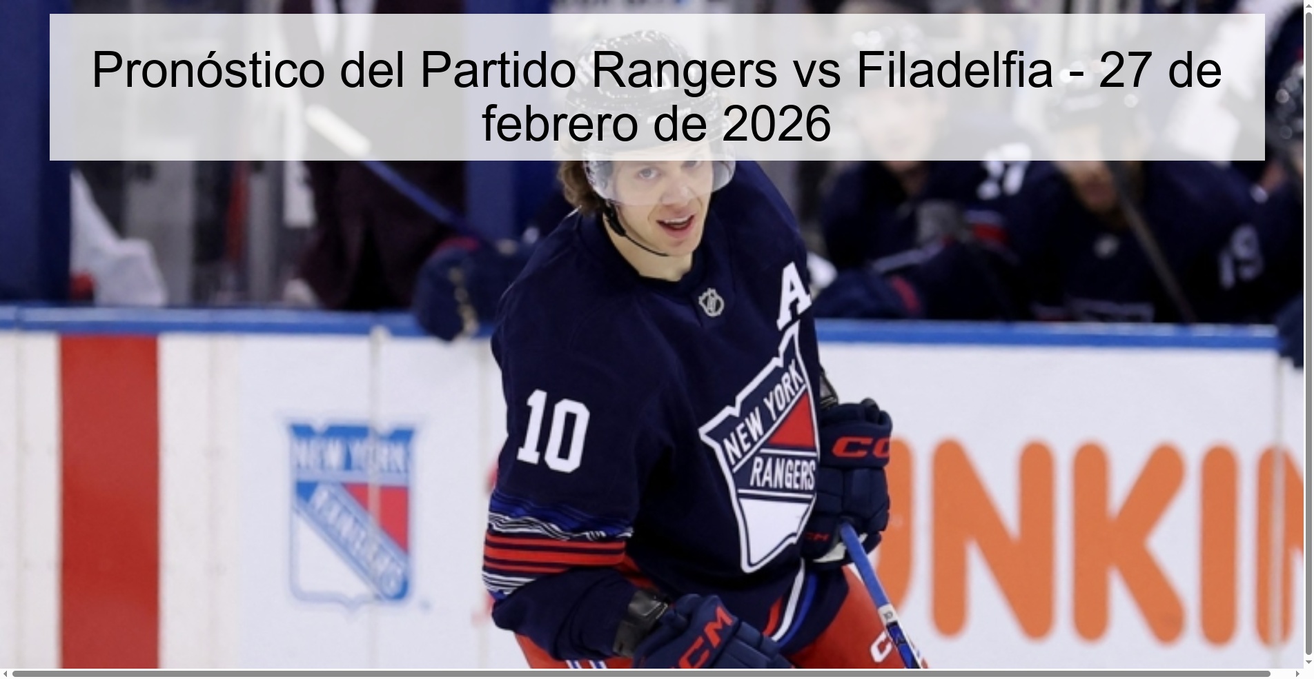Rangers vs Philadelphia Match Prediction - February 27, 2026