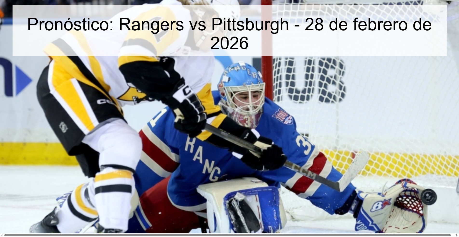 Prediction: Rangers vs Pittsburgh - February 28, 2026