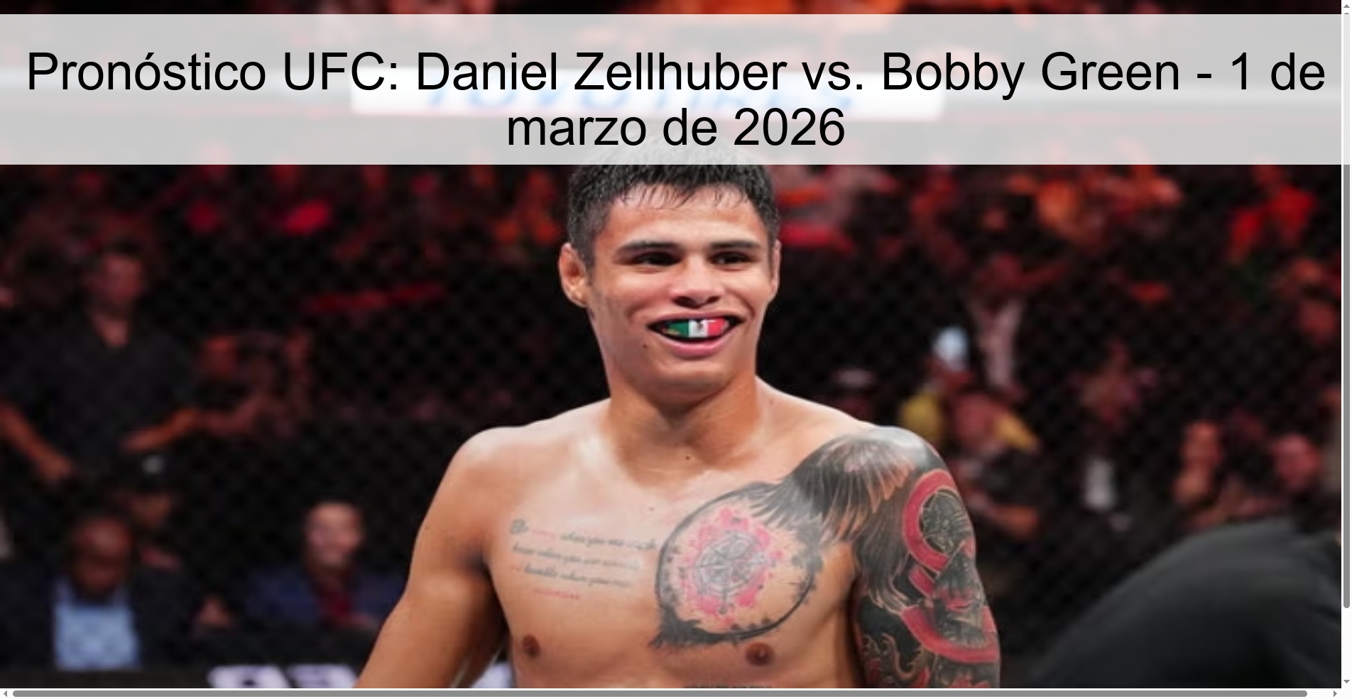 Pronóstico UFC: Daniel Zellhuber vs. Bobby Green - 1 de marzo de 2026 Pronóstico UFC: Daniel Zellhuber vs. Bobby Green - 1 de marzo de 2026
