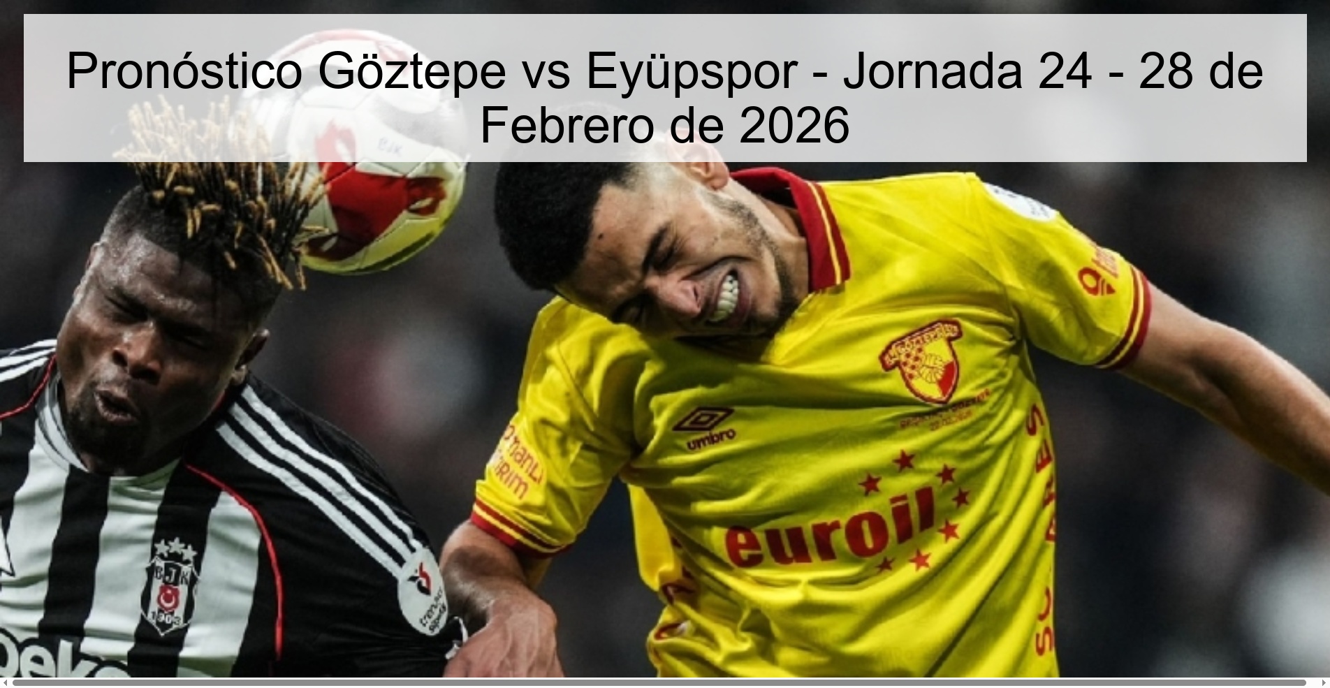 Pronóstico Göztepe vs Eyüpspor - Jornada 24 - 28 de Febrero de 2026