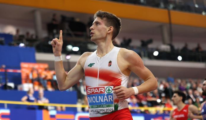Historic in Ostrava! Molnar shatters the European 400m indoor record, a record that had stood since 1988 Historic in Ostrava! Molnar shatters the European 400m indoor record, a record that had stood since 1988