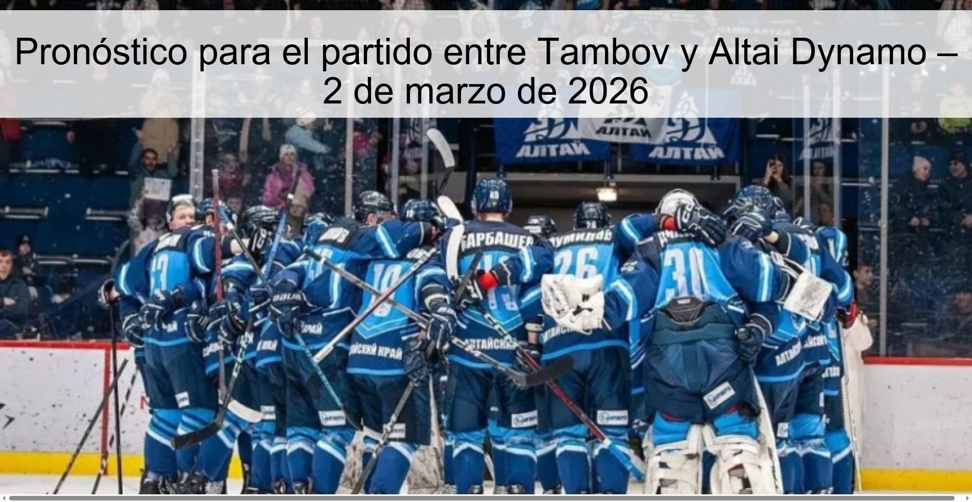 Pronóstico para el partido entre Tambov y Altai Dynamo – 2 de marzo de 2026
