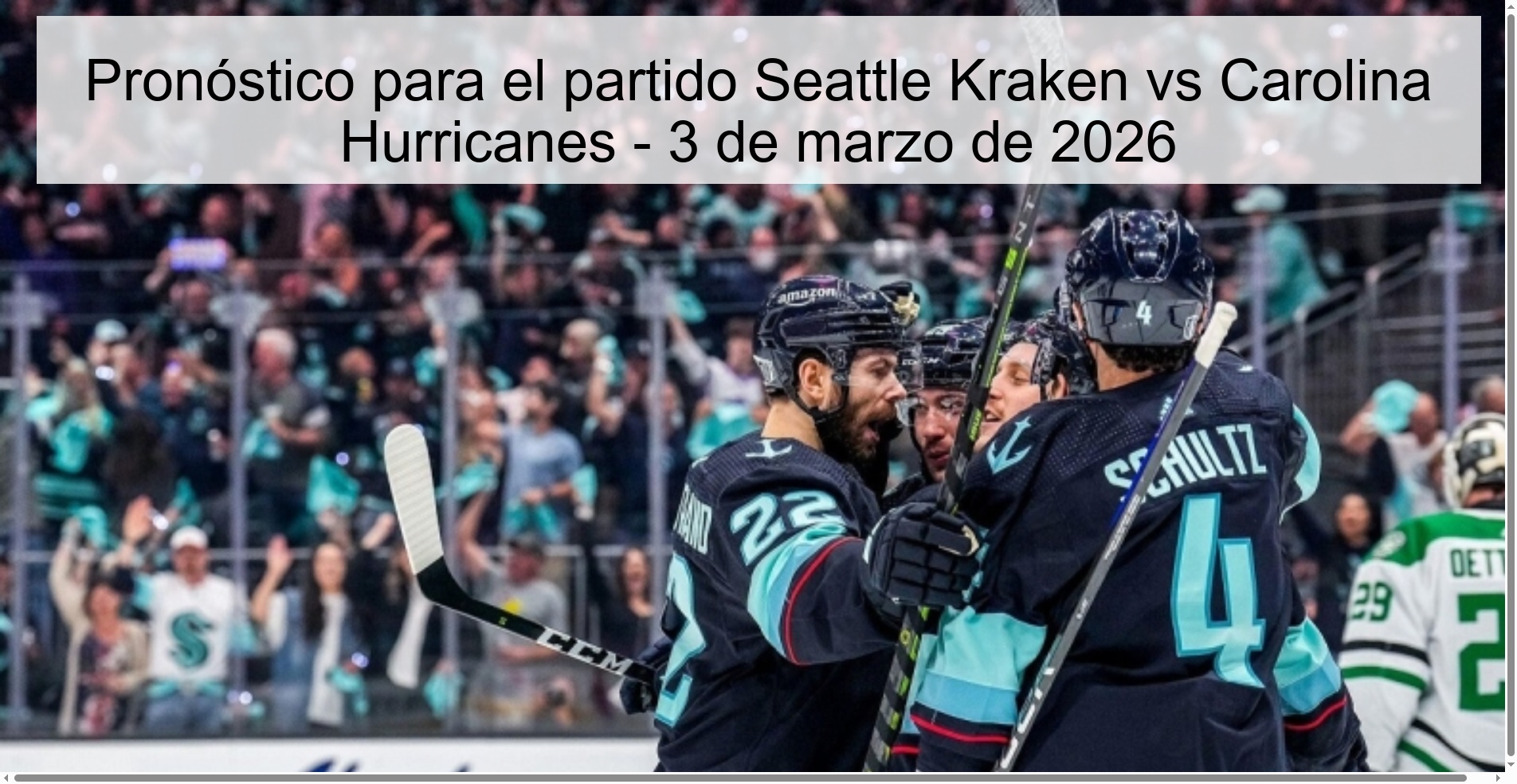 Prediction for the match Seattle Kraken vs Carolina Hurricanes - March 3, 2026