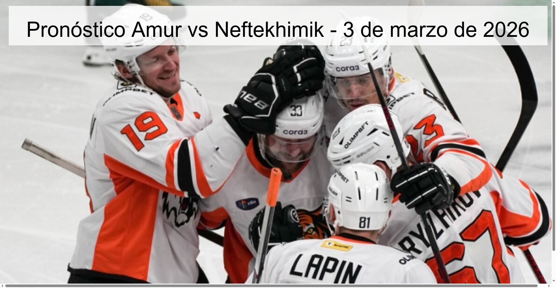 Pronóstico Amur vs Neftekhimik - 3 de marzo de 2026