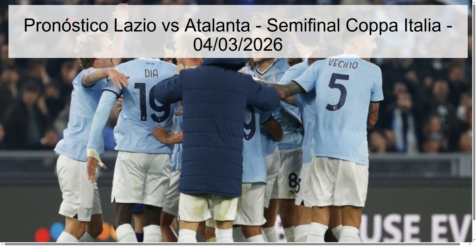 Lazio vs Atalanta Prediction - Coppa Italia Semifinal - 03/04/2026