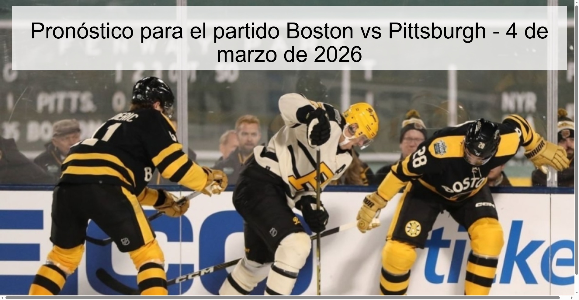 Pronóstico para el partido Boston vs Pittsburgh - 4 de marzo de 2026